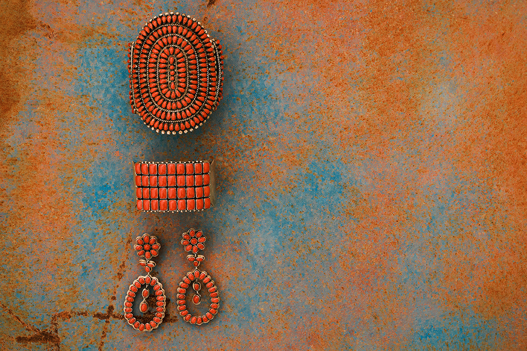 Double D Ranch Coral cuffs and earrings.