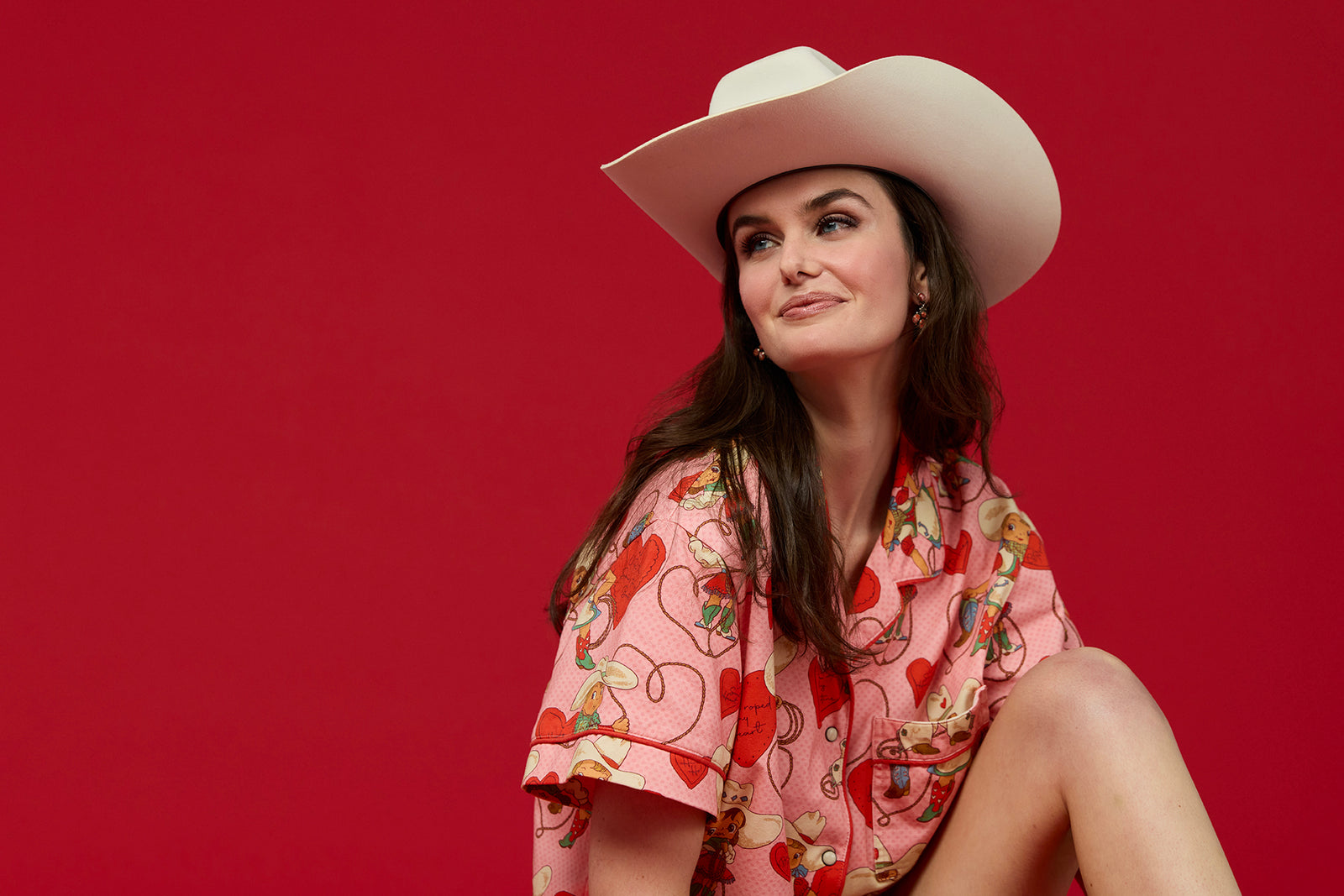 Kaylin wearing the You Roped My Heart Valentine's Day pajamas set