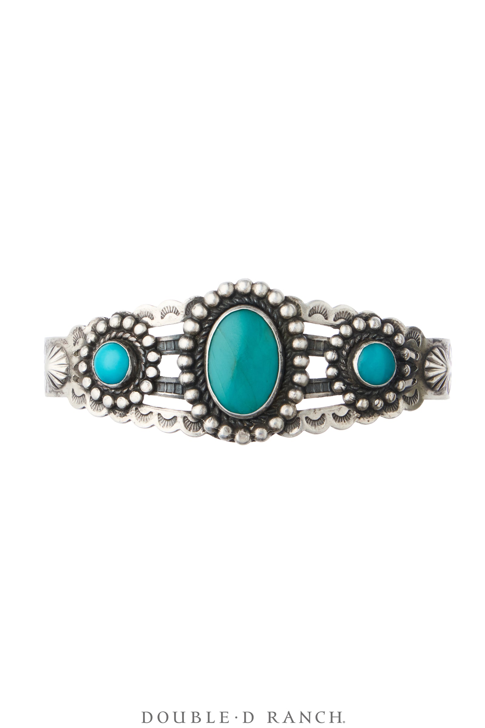 Cuff, Fred Harvey Railroad Era, Turquoise, Bell Trading Post Hallmark, Vintage ‘40s, 4448