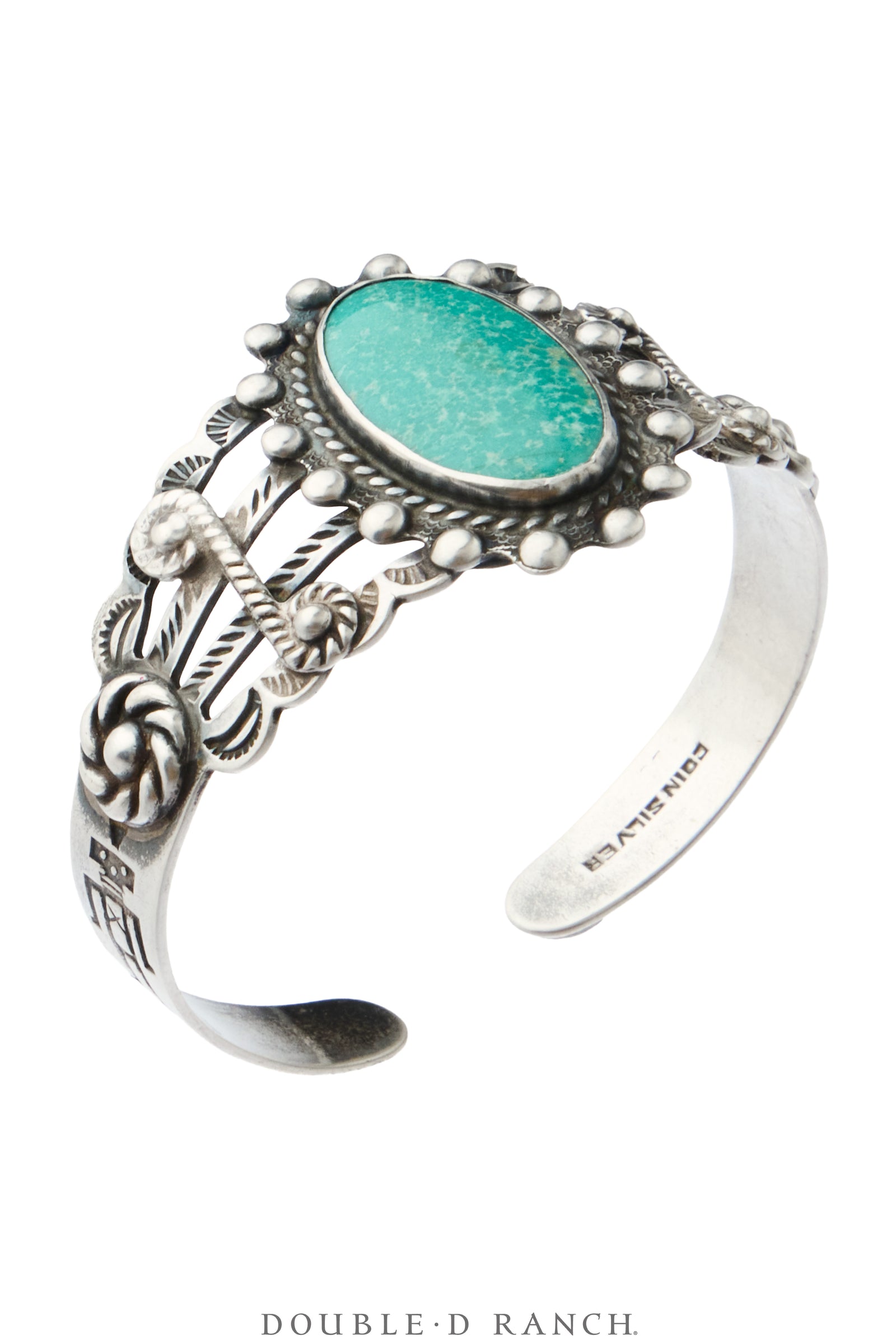 Cuff, Fred Harvey Railroad Era, Turquoise, Bell Trading Post Hallmark, Vintage ‘40s, 4443