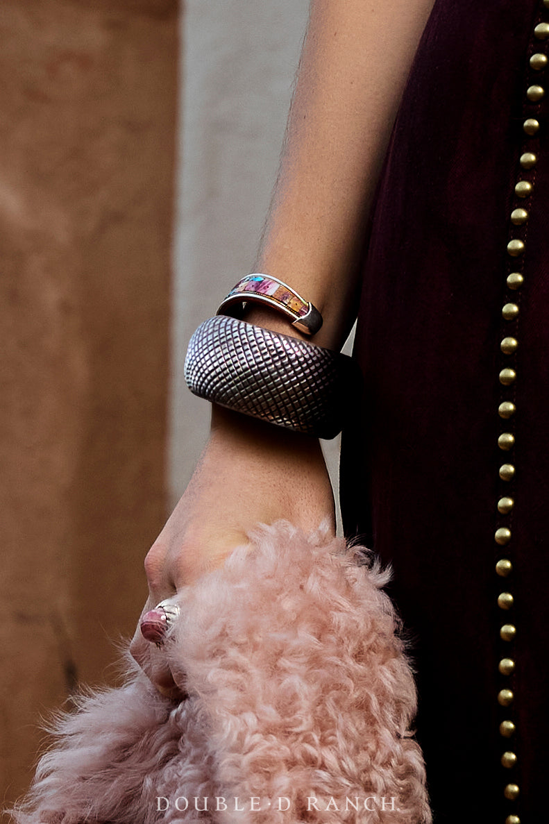 Cuff, Domed, Sterling Silver, Orville Tsinnie, Hallmark, Vintage, 3486