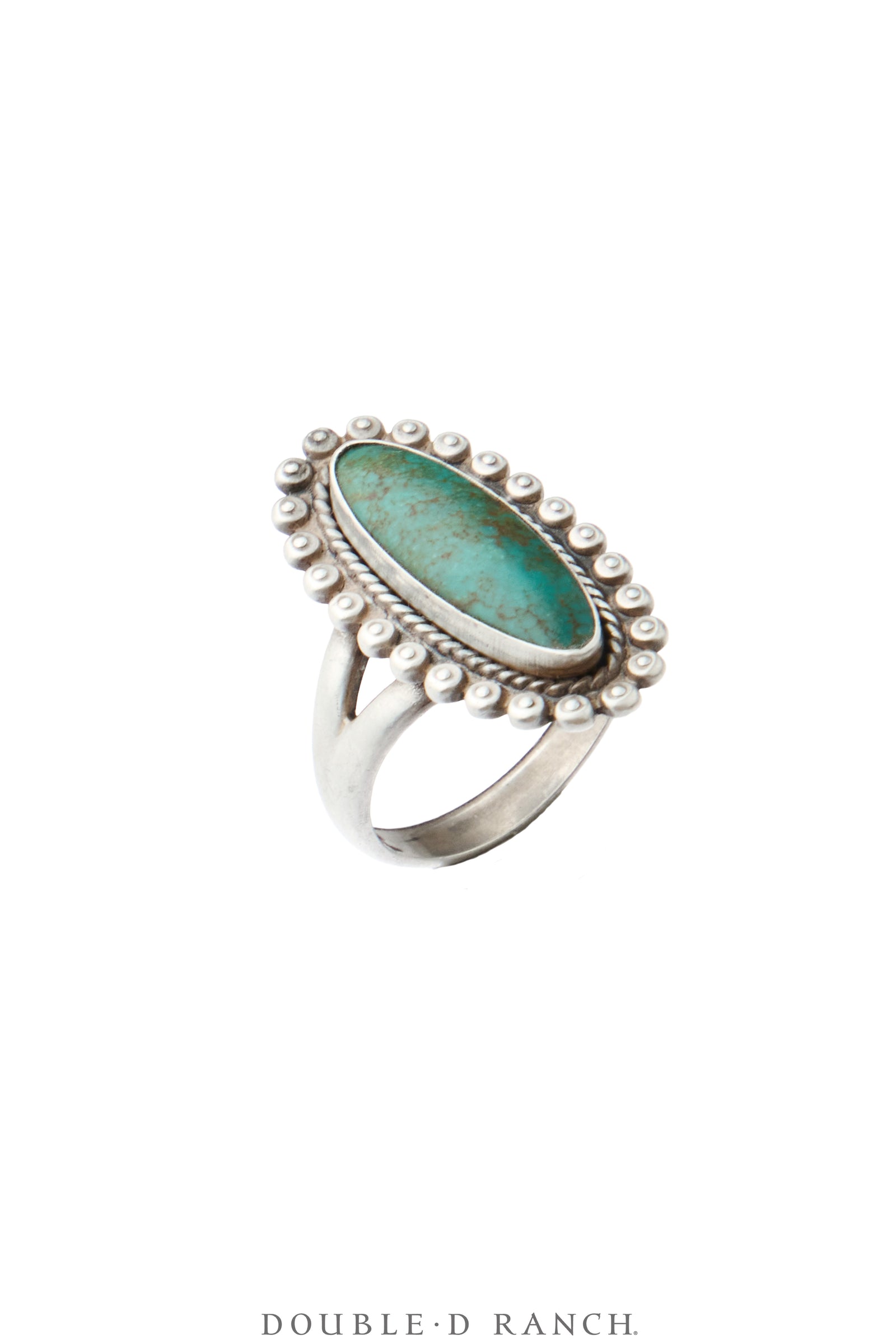 Ring, Fred Harvey Railroad Era, Turquoise, Bell Trading Post Hallmark, Vintage ‘40s. 2181