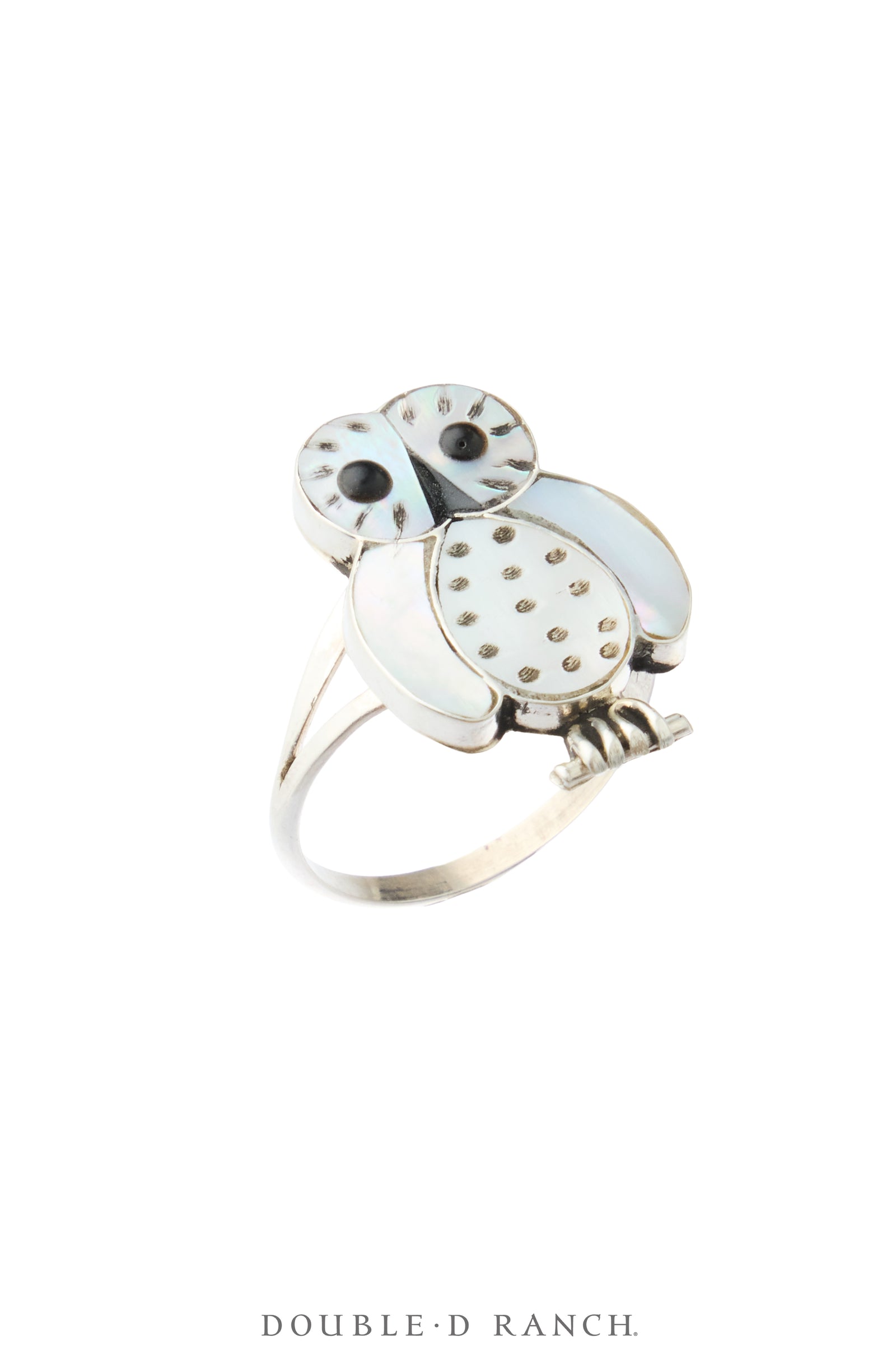Ring, Novelty, Mother of Pearl, Snowy Owl, Hallmark, Vintage ‘90s, 2192