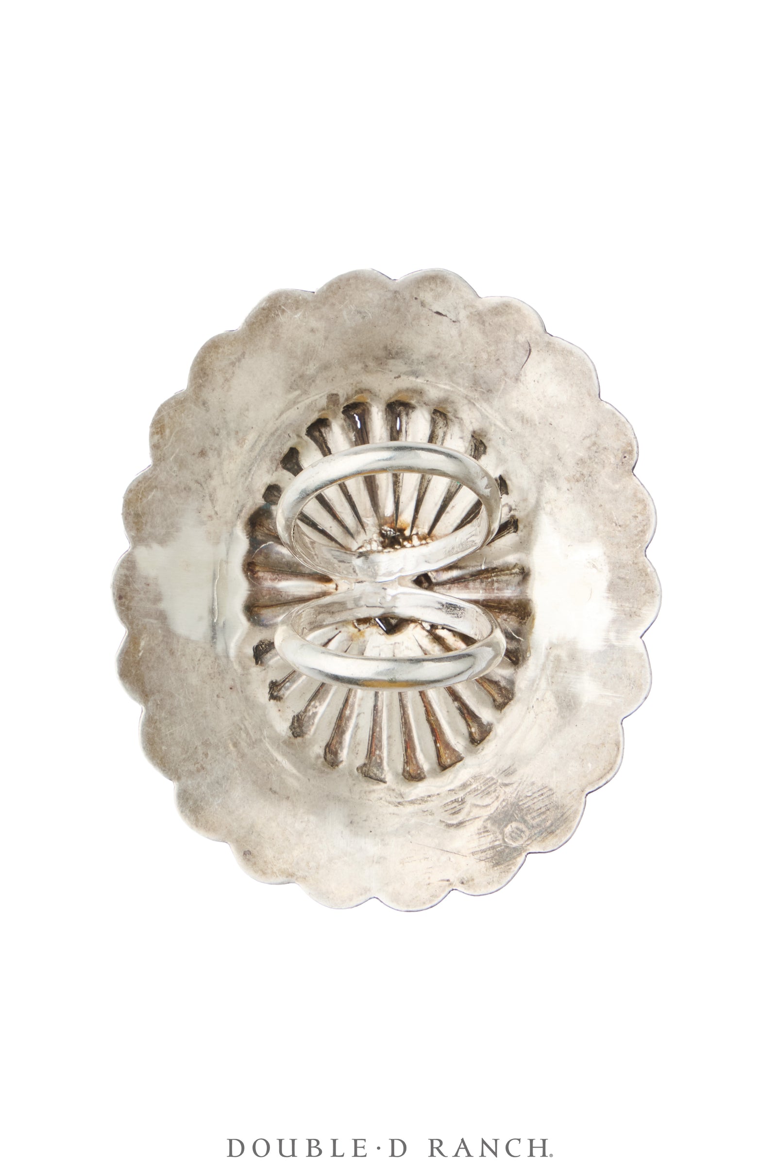 Scarf Slide, Concho, Sterling Silver, Re-Purposed, Sans Hallmark, Vintage, 1333