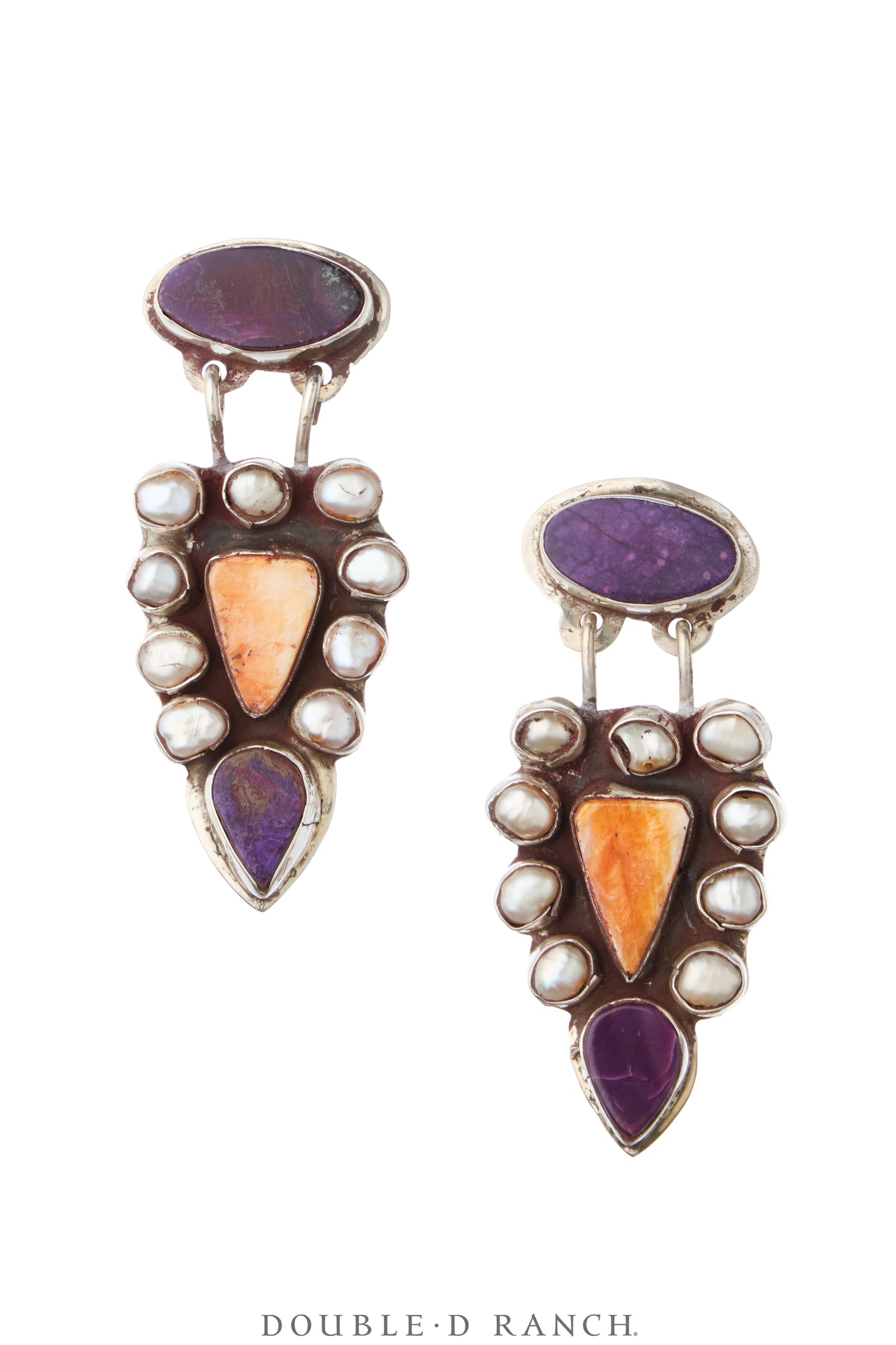 Earrings, Oscar Betz, Chandelier, Multi Stone, Hallmark, Contemporary, 2386B
