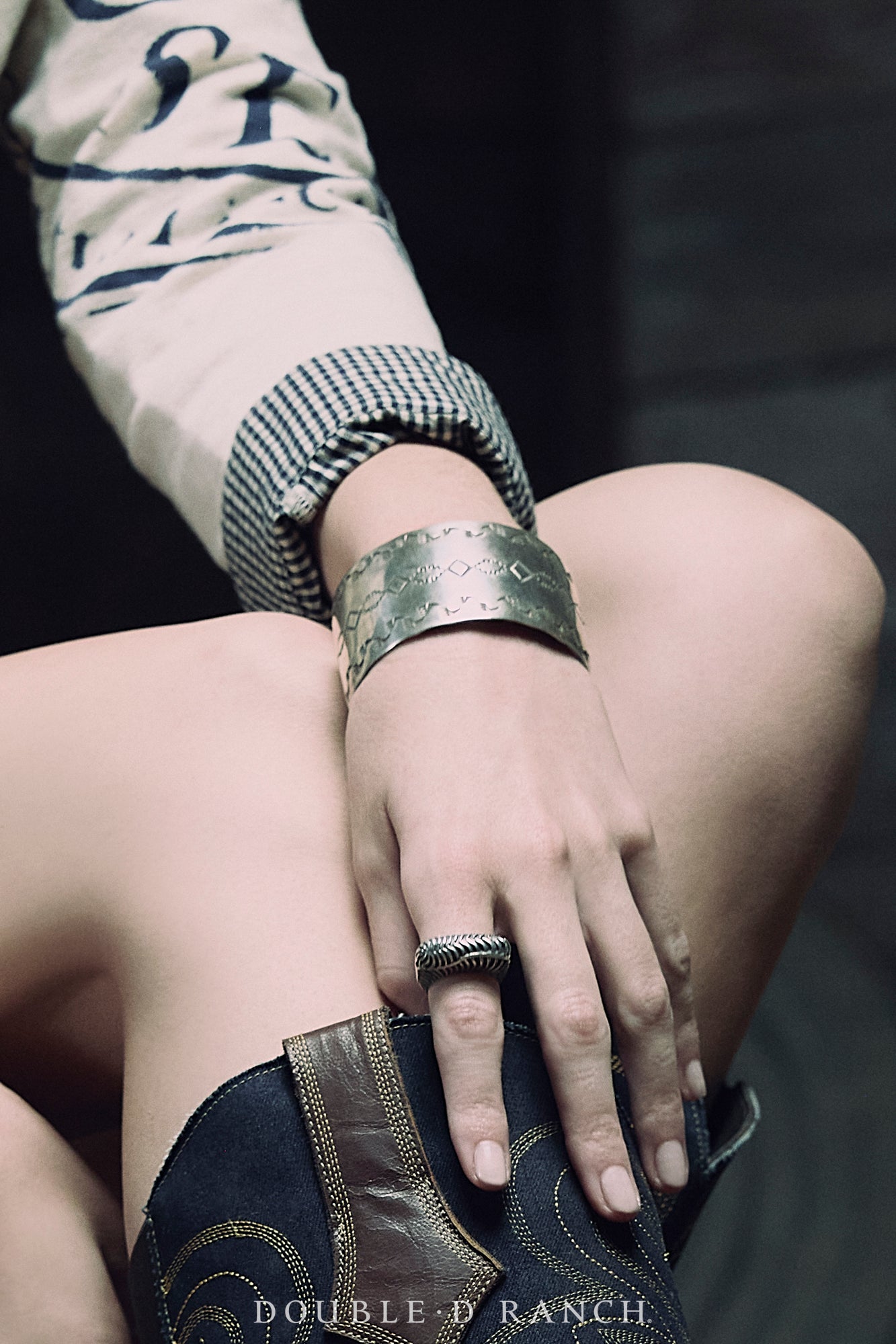 Cuff, Stampwork, Sterling Silver, Hallmark, Vintage, 3765