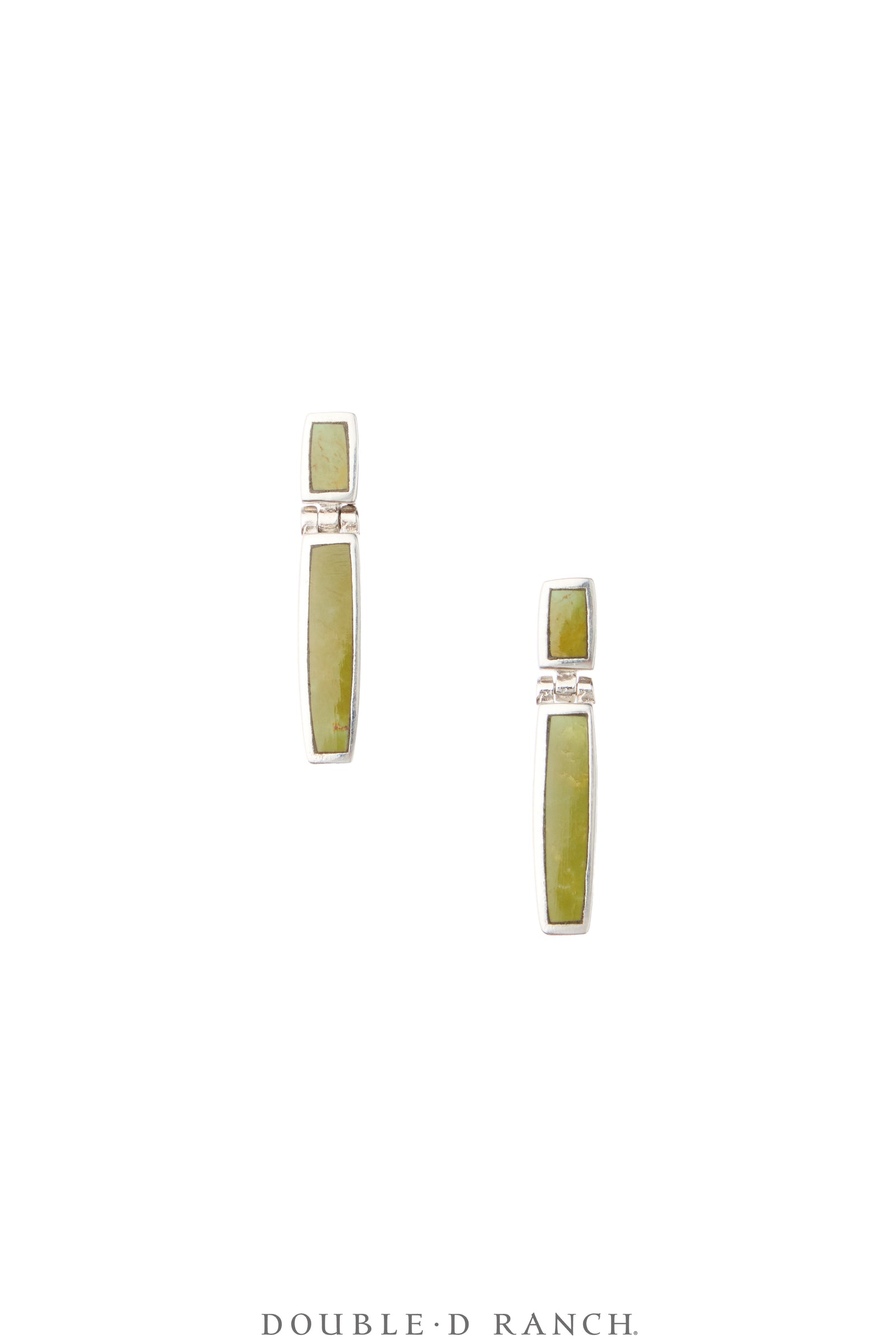 Earrings, Dangle, Sterling Silver With Green Turquoise, Hallmark, Contemporary, 2439