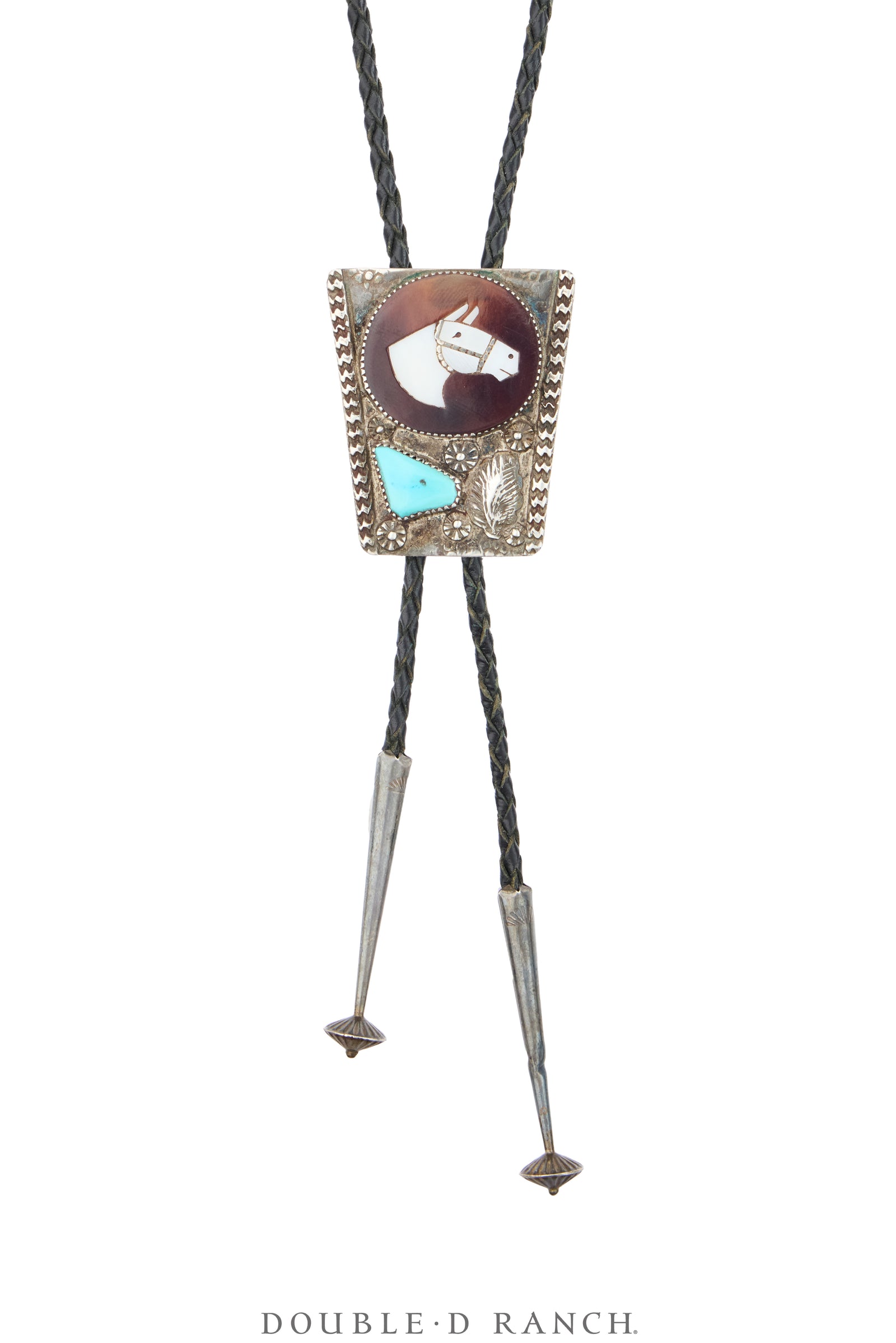 Bolo, Inlay, Horse Profile, Turquoise, Simplicio, Vintage ‘70s, 4010