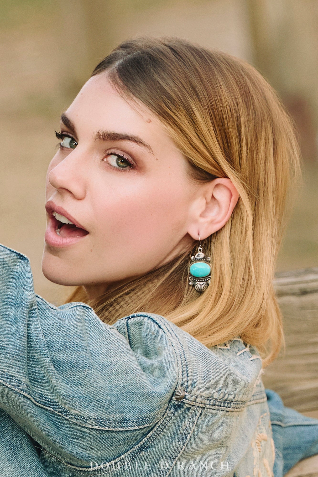 Earrings, Drop, Turquoise, Hallmark, Vintage, 2158