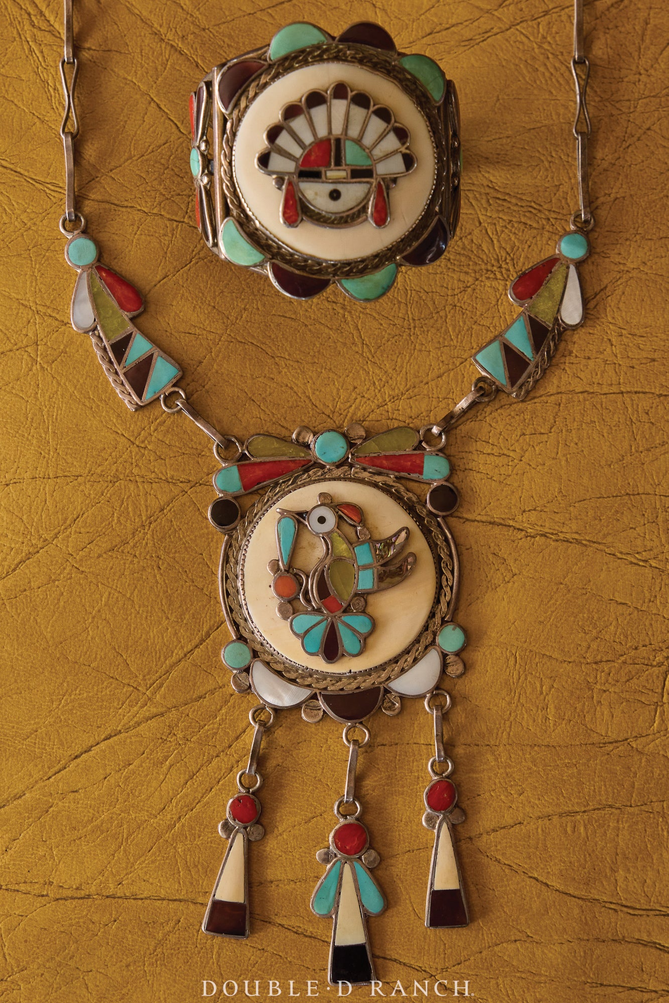 Necklace, Inlay, Mixed Stones, Hummingbird, Hallmark, Vintage, 3574