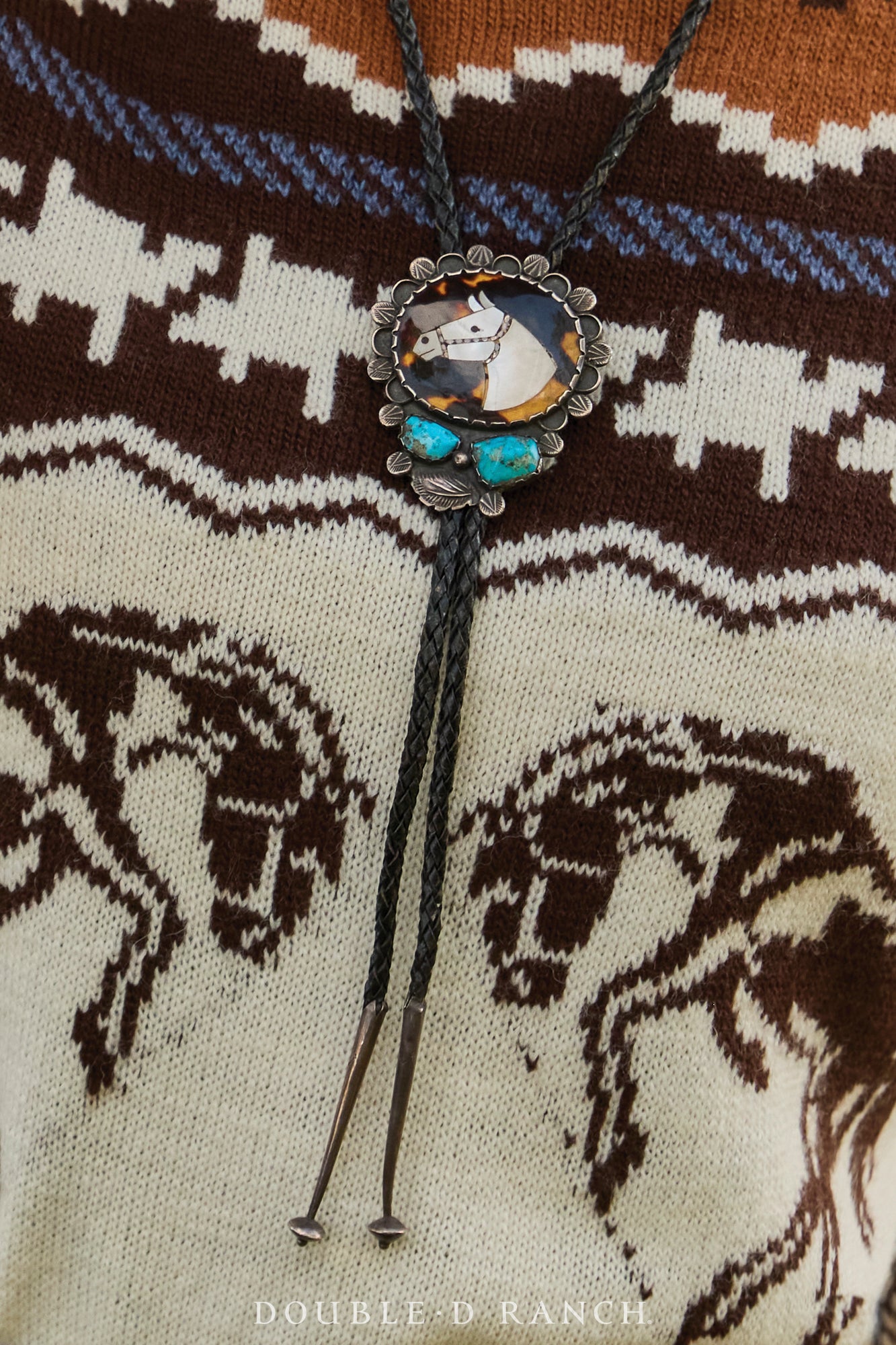 Bolo, Inlay, Novelty, Horse Profile, Beautiful Work, Vintage 1960's, 1639