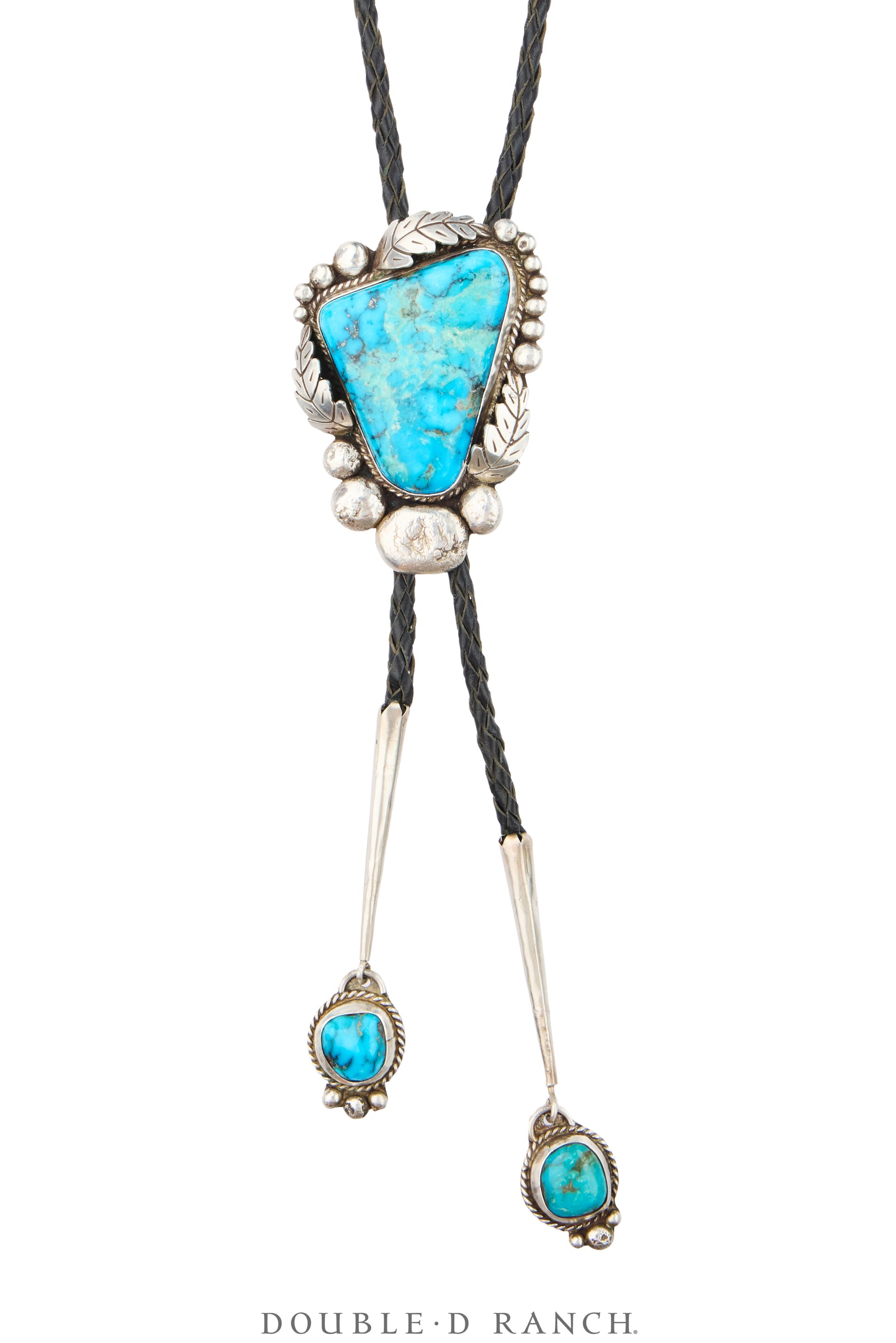 Bolo, Natural Stone, Turquoise, Turquoise Tips, Hallmark, Vintage, 4040