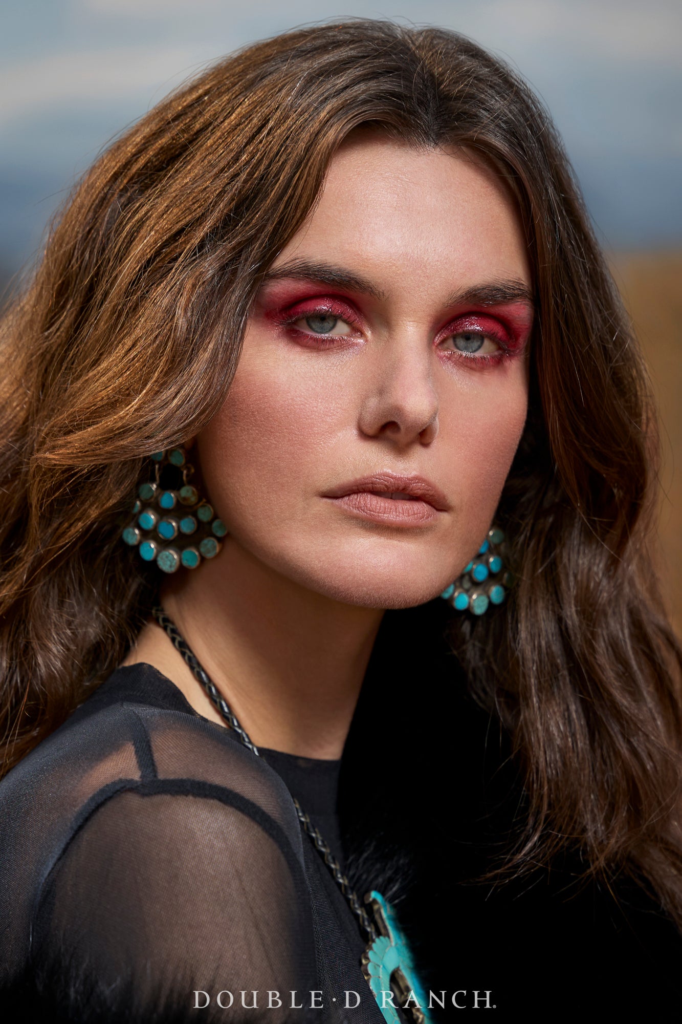 Earrings, Oscar Betz, Chandelier, Turquoise, Sweeps, Hallmark, Contemporary, 1807