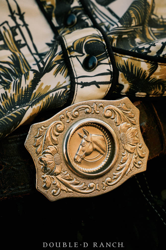 Belt, A Vintage, Buckle, Kitsch, Horse Medallion, Hallmark, Vintage, 852