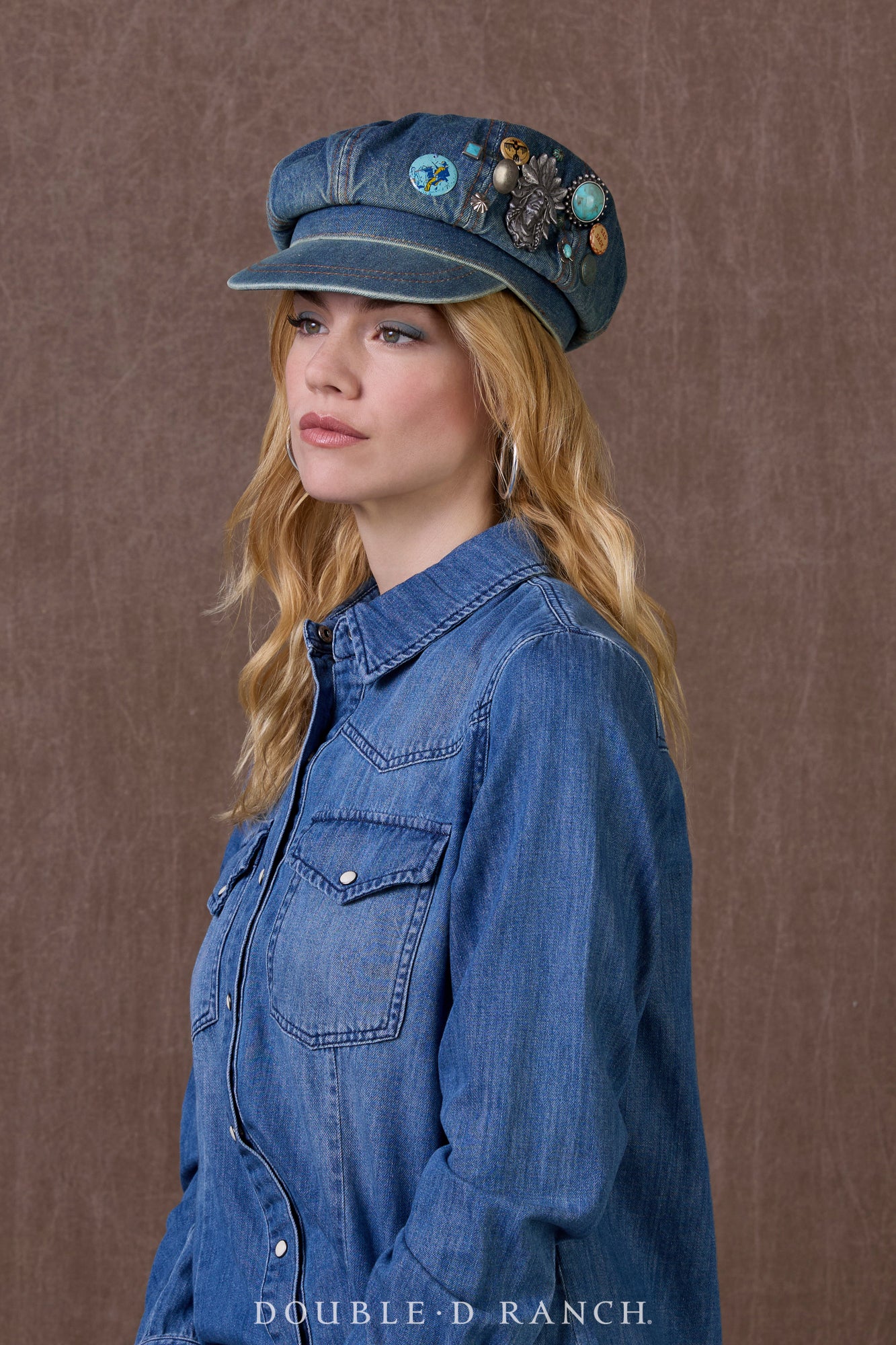 Double D Newsboy Hat with pins