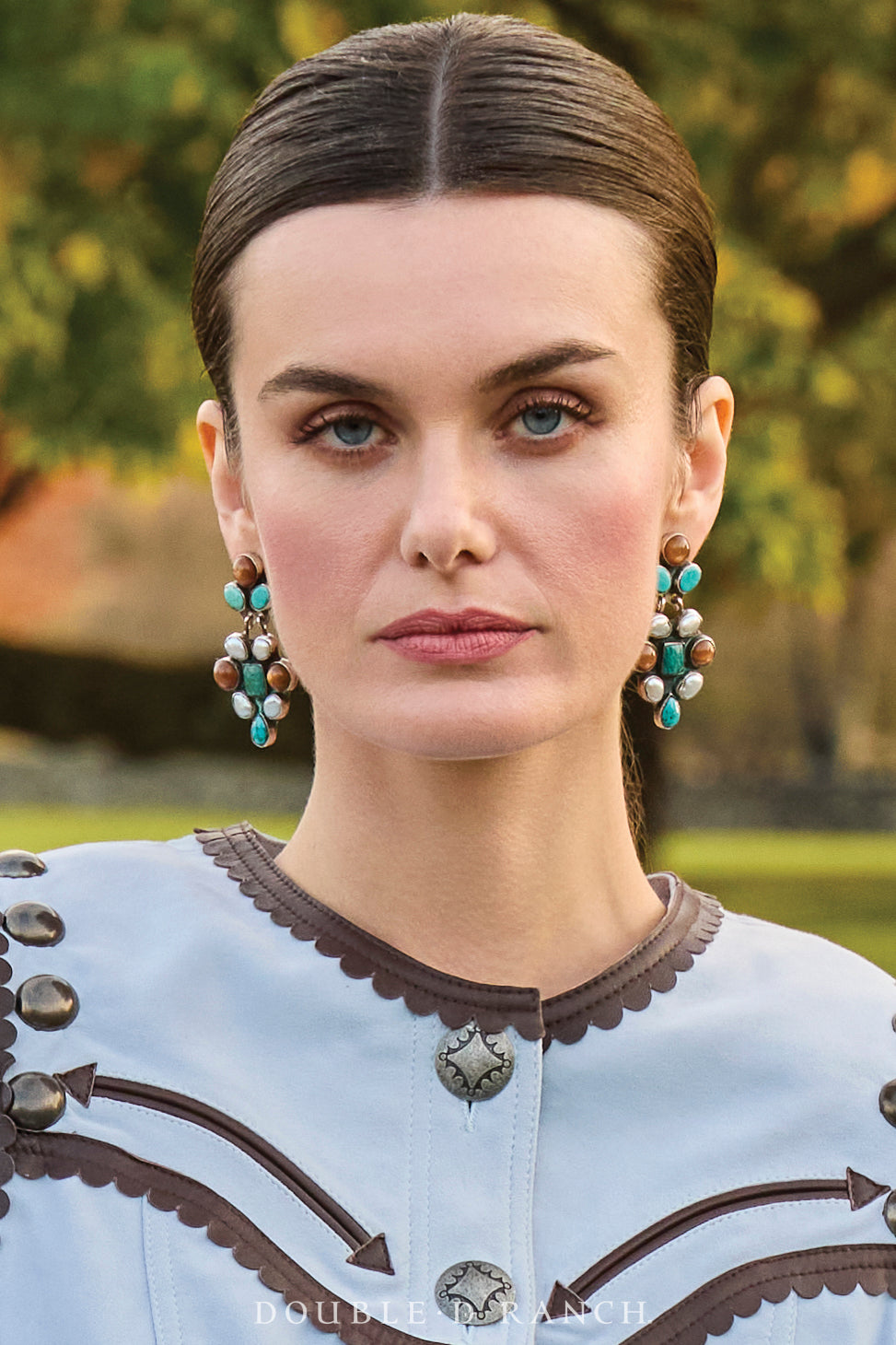 Earrings, Oscar Betz, Triangle, Turquoise, Agate, Amazonite, Mother of Pearl, Hallmark, Contemporary, 2084