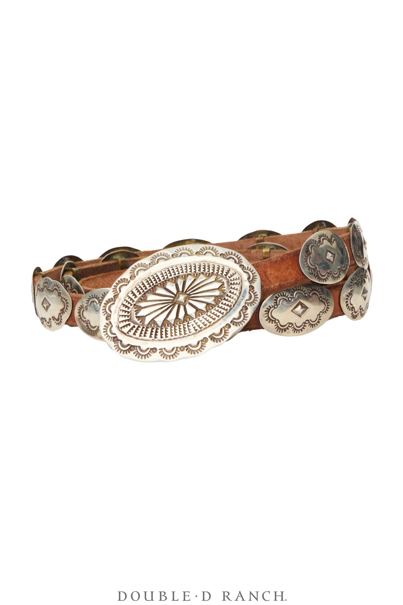 Belt, A Vintage, Concho, Sterling Silver, Jean Size, Sans Hallmark, Vintage, 1307