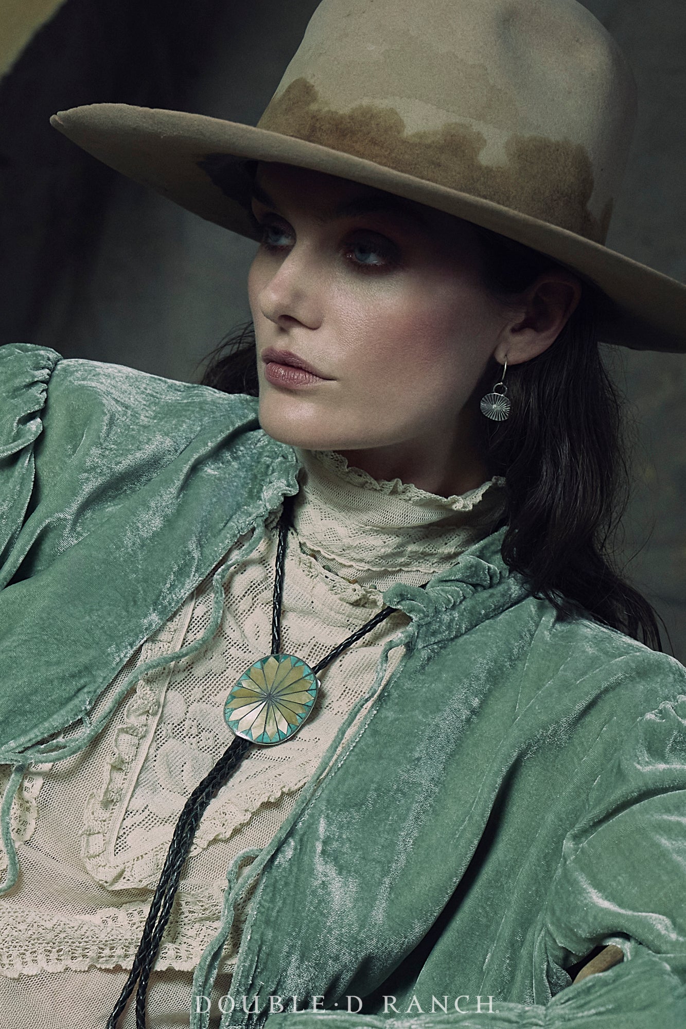 Belt & Bolo Set, Inlay, Multi-Stone, Vintage, 3463