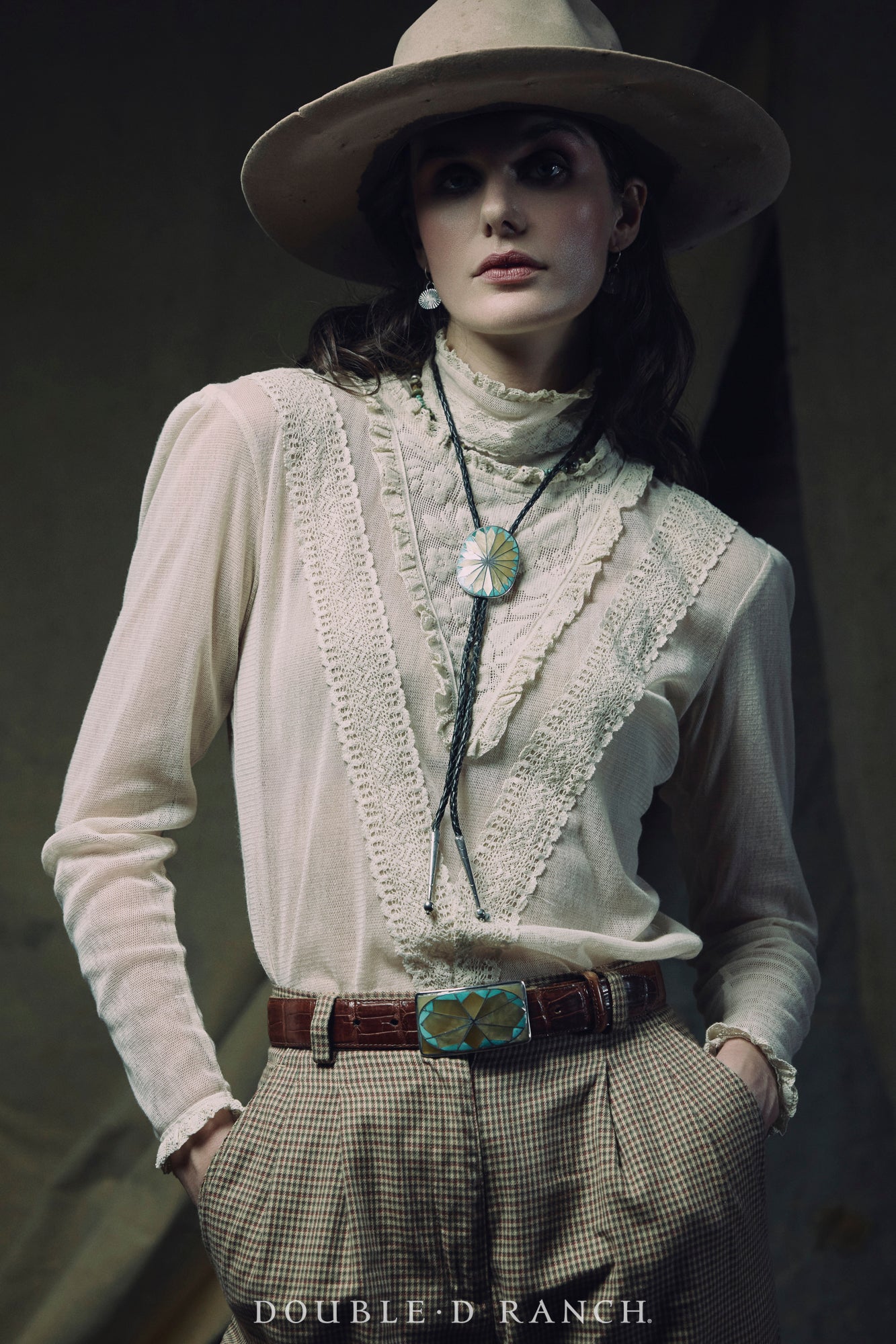 Belt & Bolo Set, Inlay, Multi-Stone, Vintage, 3463