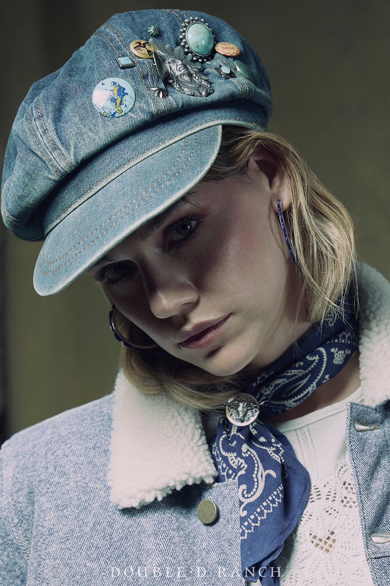 Double D Newsboy Hat with pins