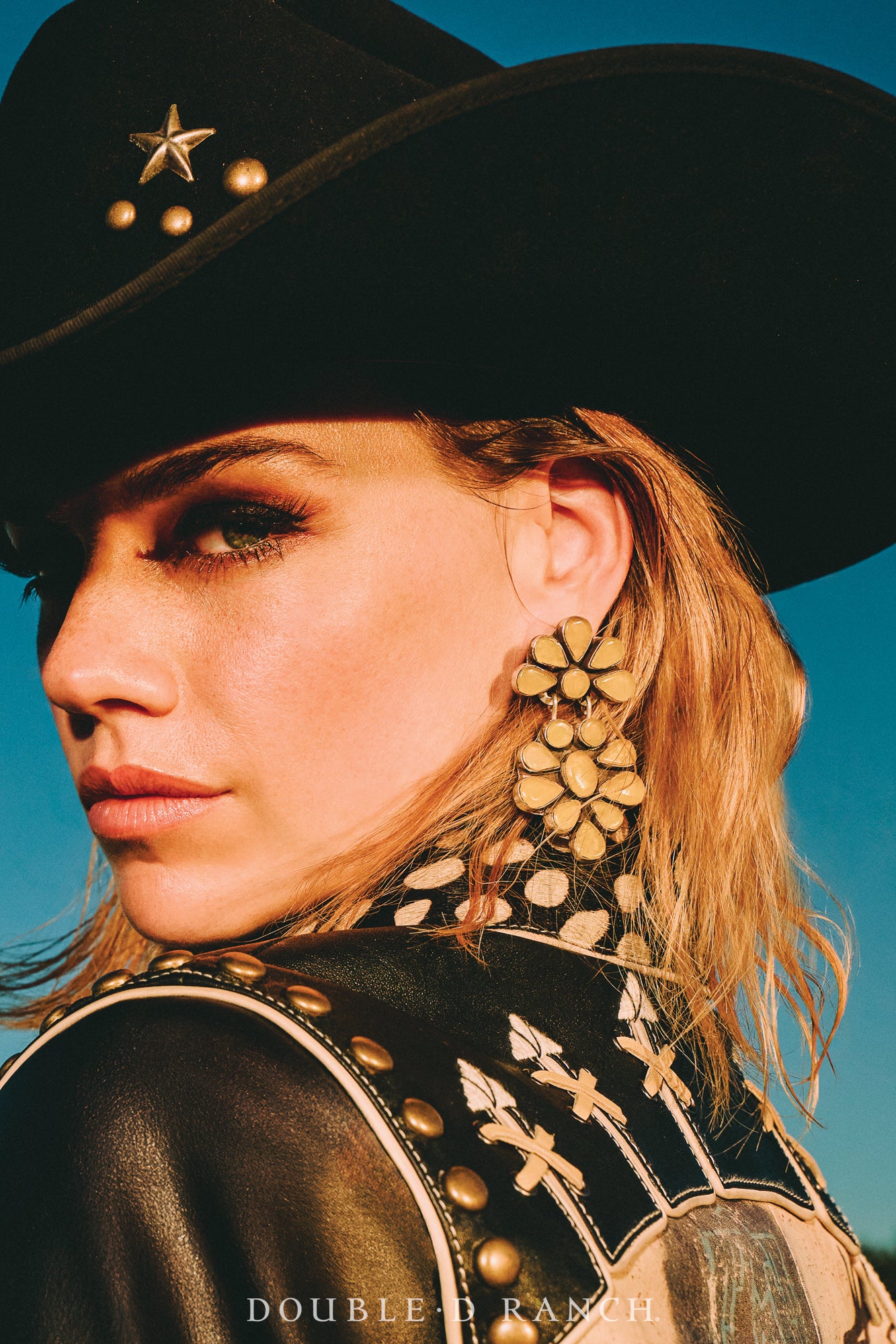 Earrings, Oscar Betz, Triangle, Jasper, Hallmark, 2145