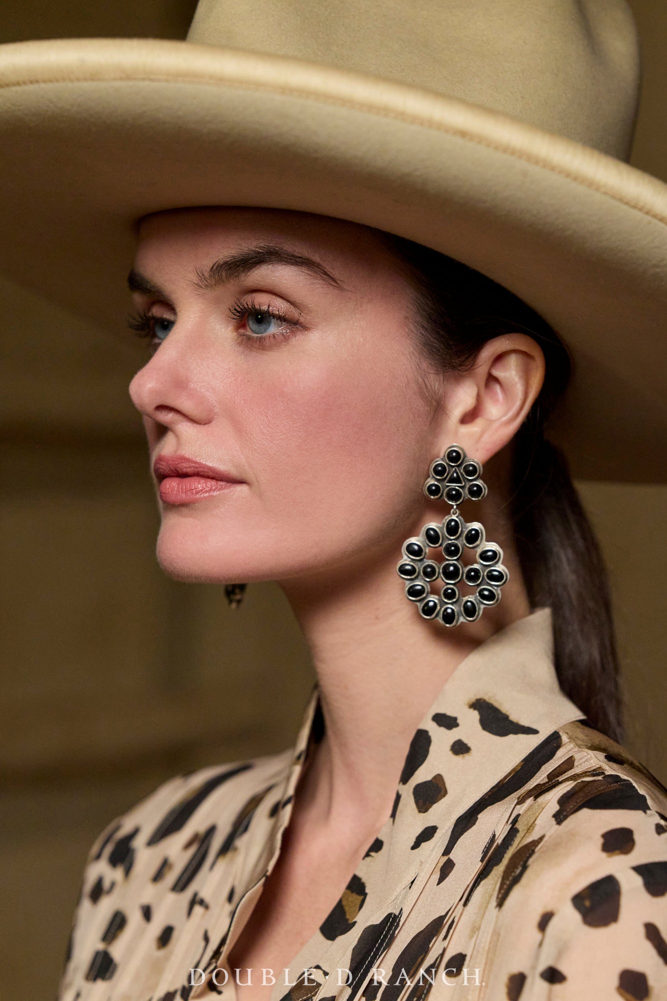 Earrings, Federico, Cluster, Drop, Onyx, Hallmark, Contemporary, 1898