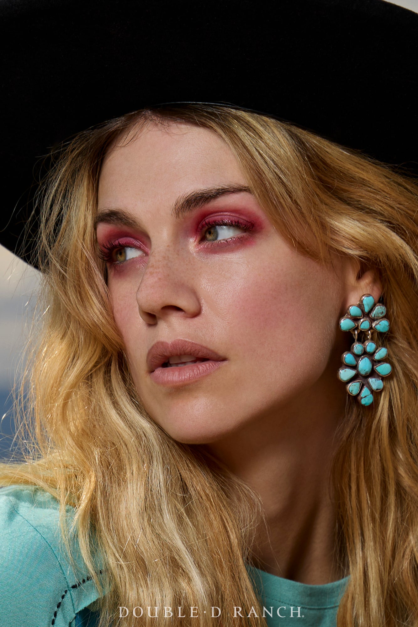 Earrings, Oscar Betz, Triangle, Turquoise, Hallmark, 512T2