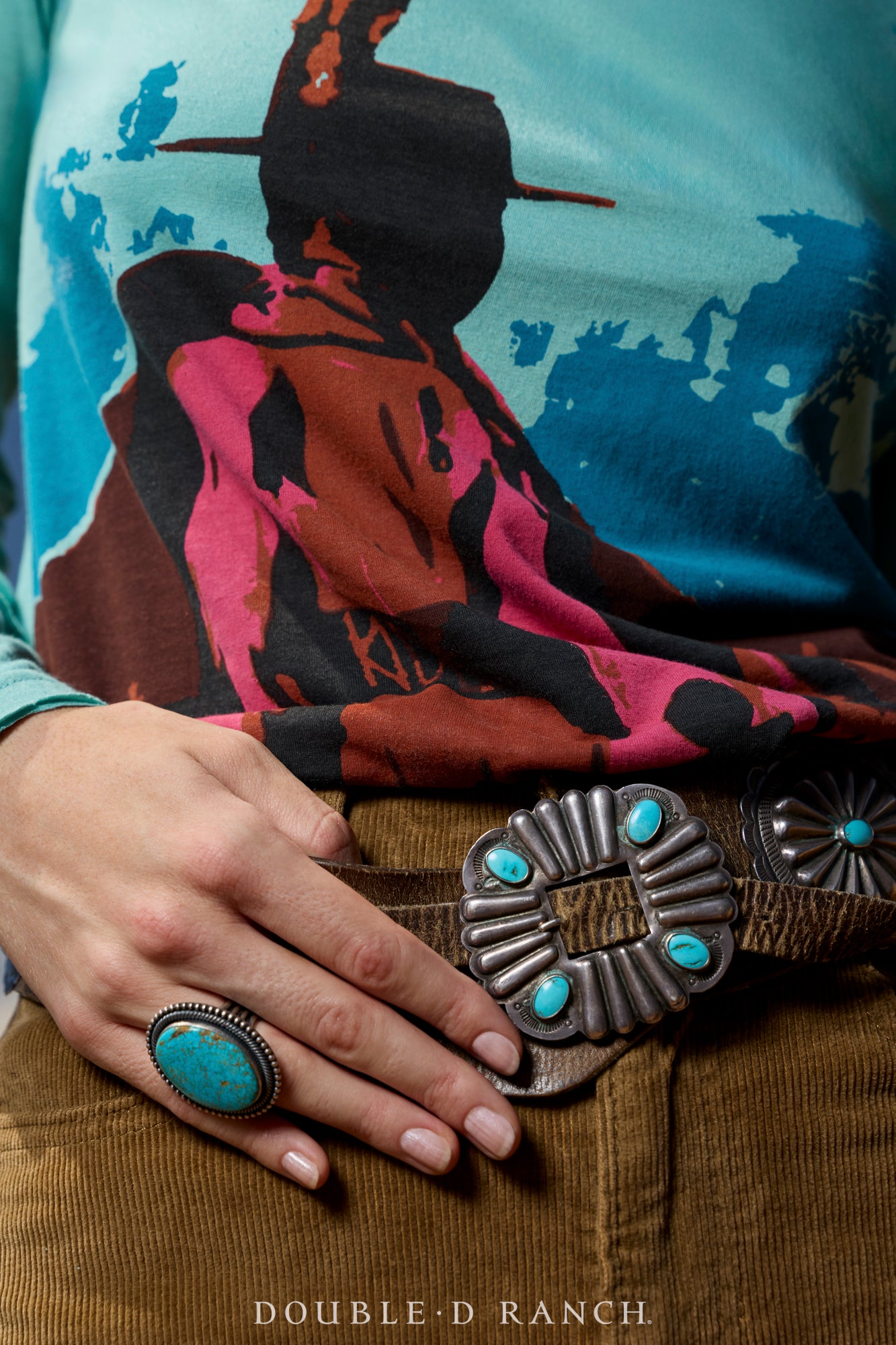 Ring, Natural Stone, Turquoise, Hallmark, Contemporary, Adjustable, 1720