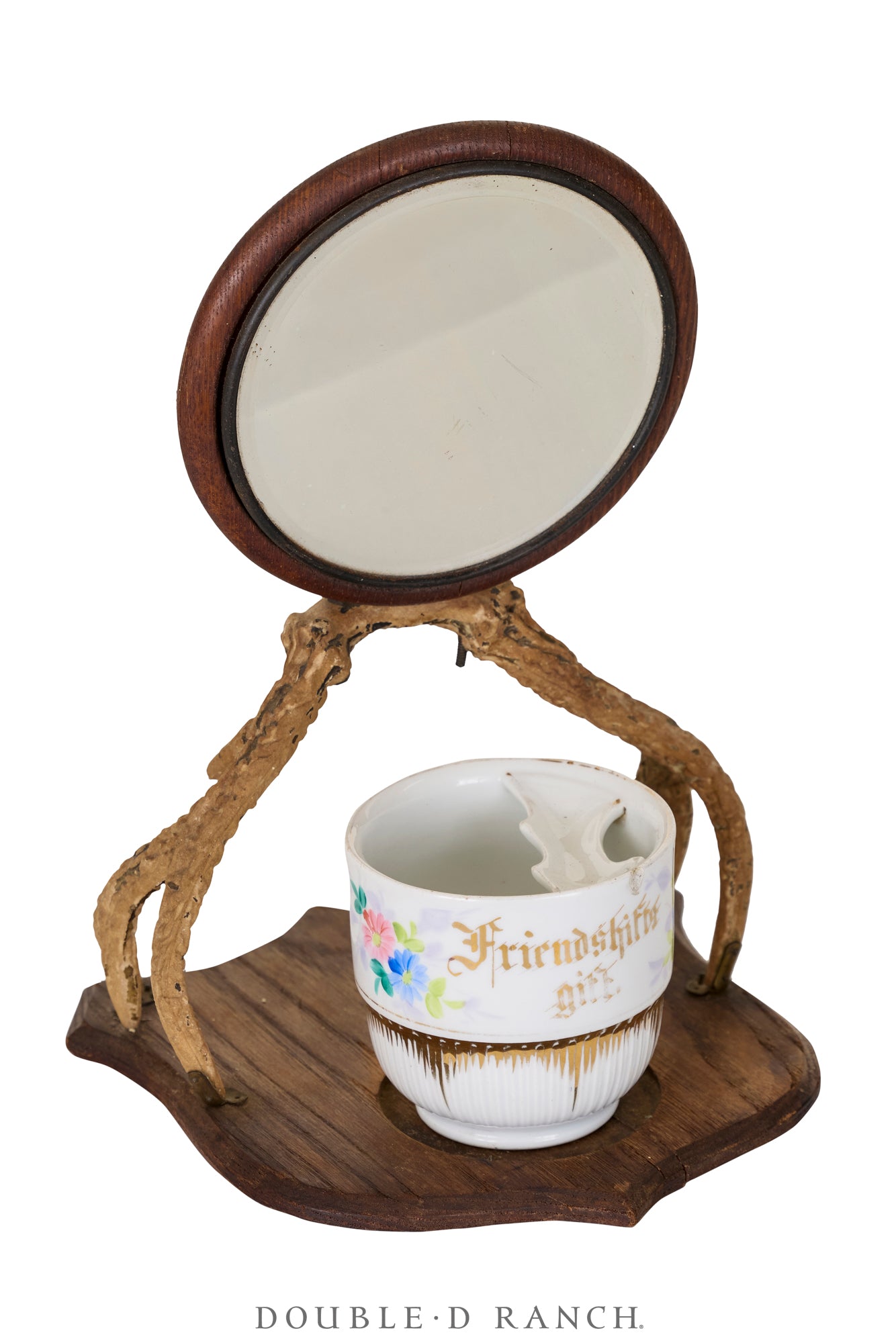 Miscellaneous, Display, Counter Mirror, Horn Shaving, Antique, 1112