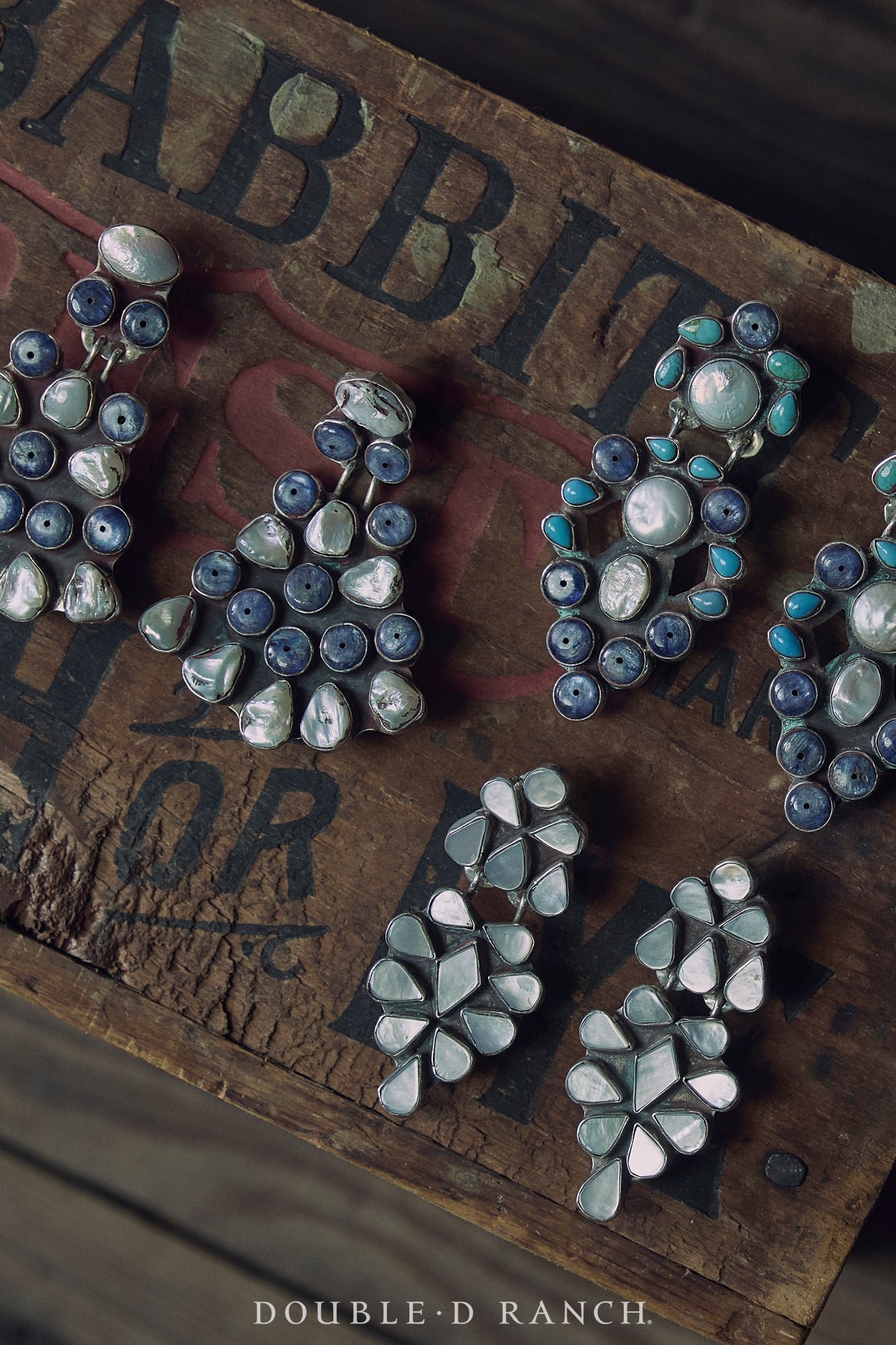 Earrings, Oscar Betz, Triangle, Mother of Pearl, Hallmark, 586MOP