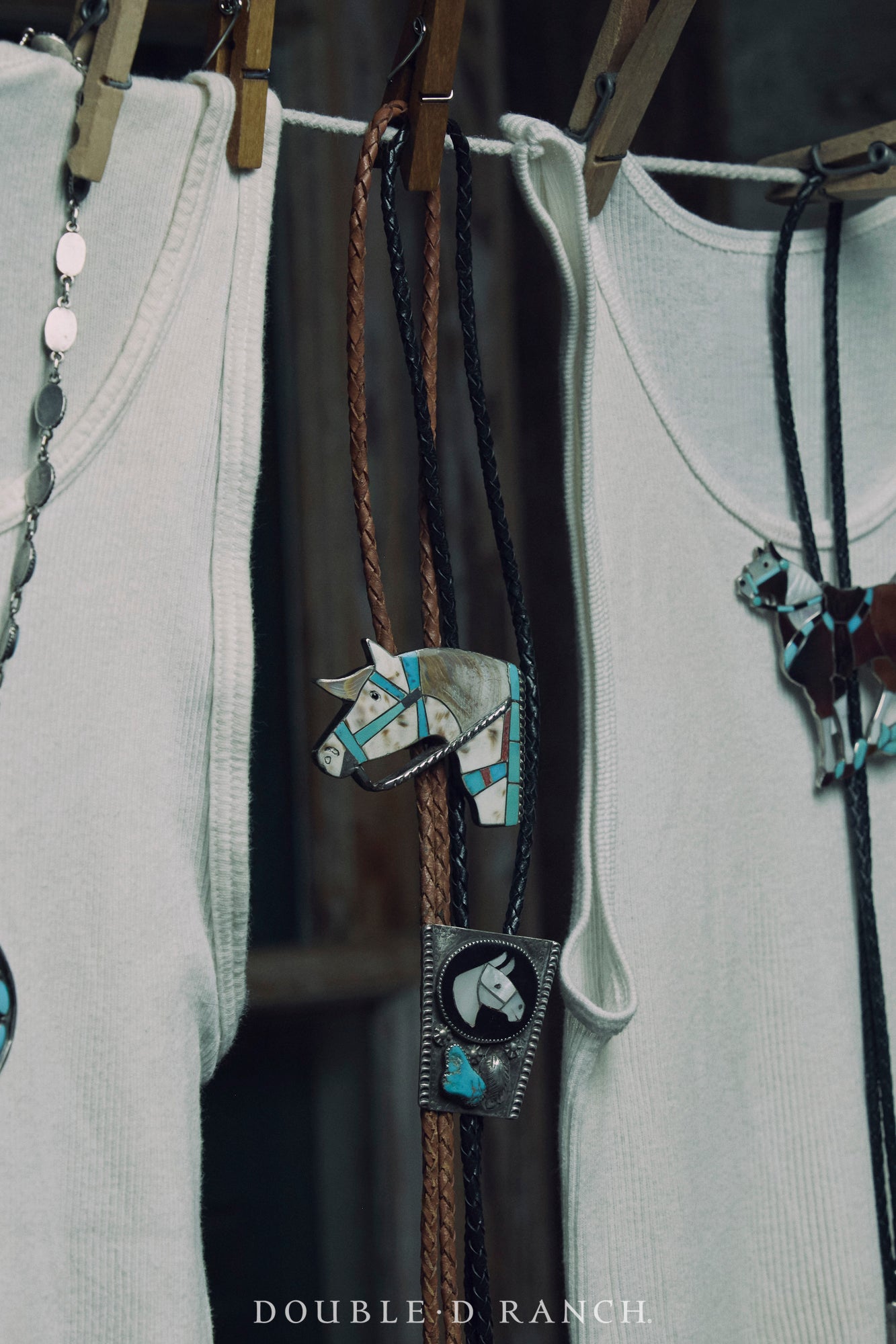 Bolo, Inlay, Horse Profile, Turquoise, Simplicio, Vintage ‘50s, 3220