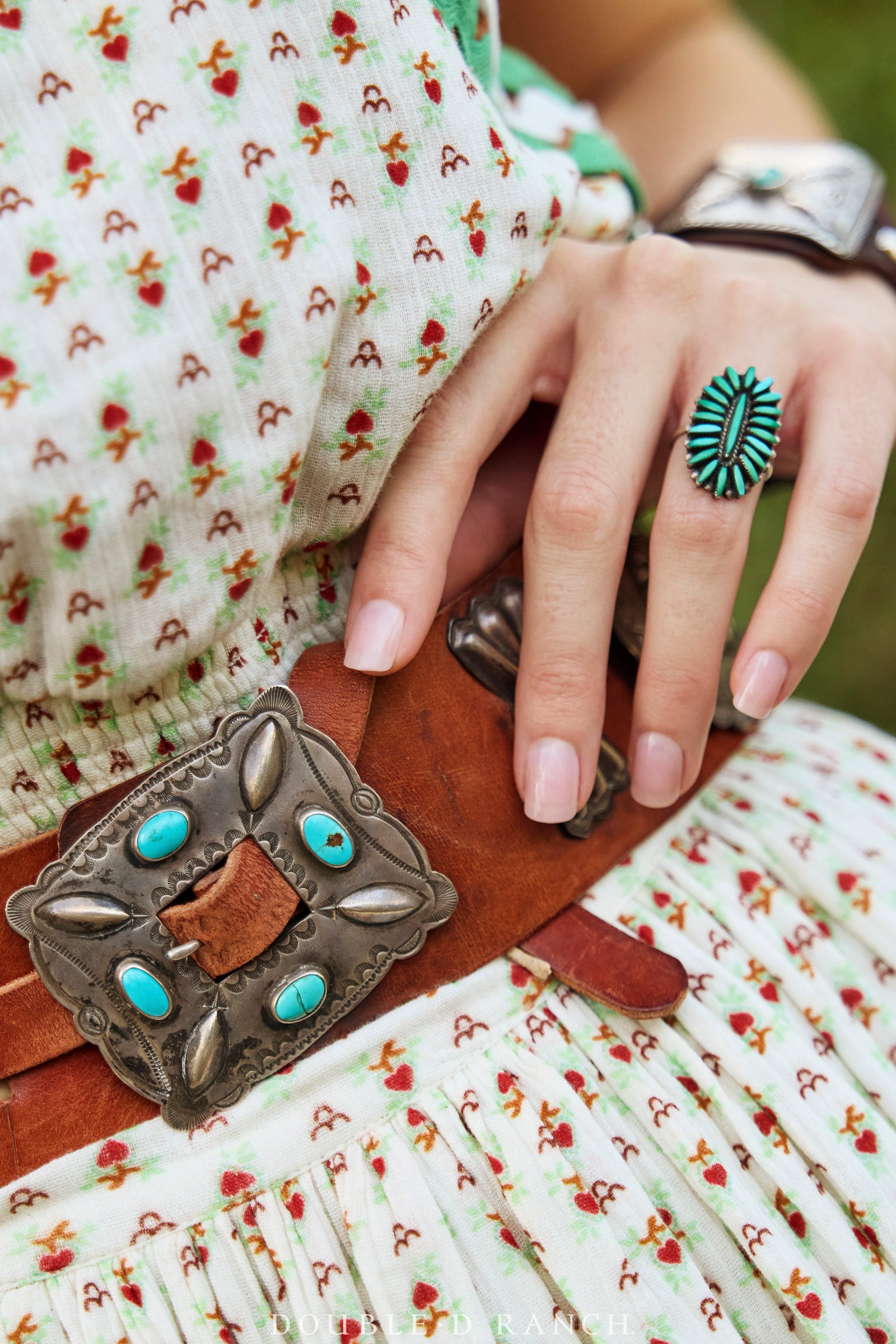Belt, A Vintage, Concho, Blue Gem Turquoise, Old Pawn, circa 1940's, 251