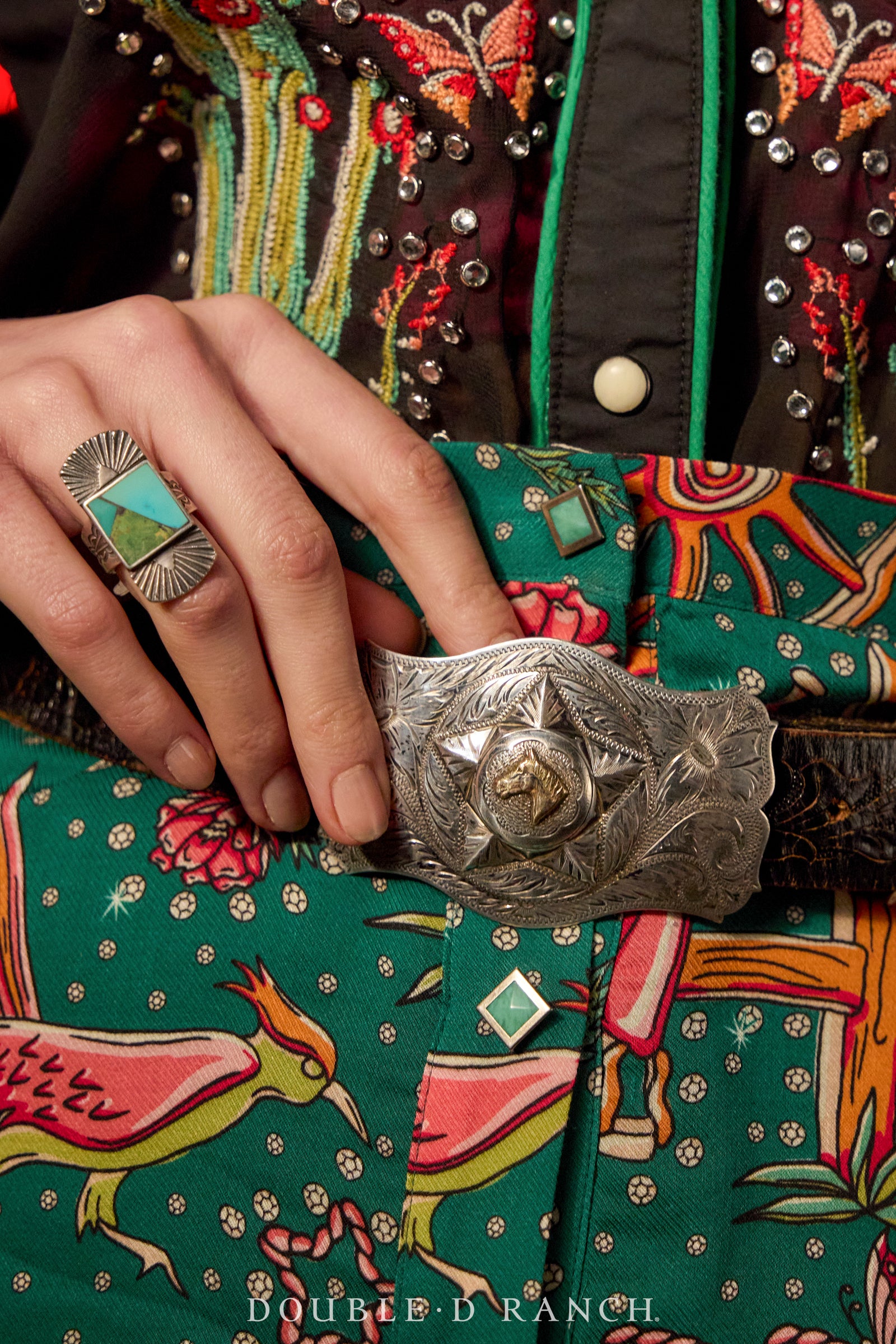 Ring, Jesse Robbins, Inlay, Turquoise, Hallmark, Contemporary, 1377