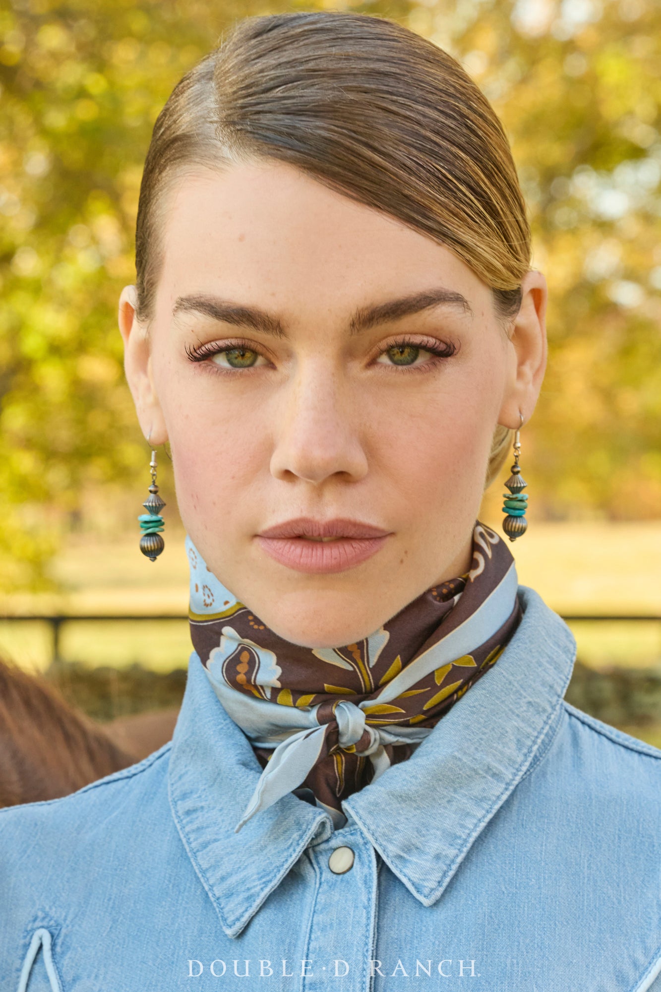 Earrings, Repurposed, Turquoise, Fluted Beads, Contemporary, 1858