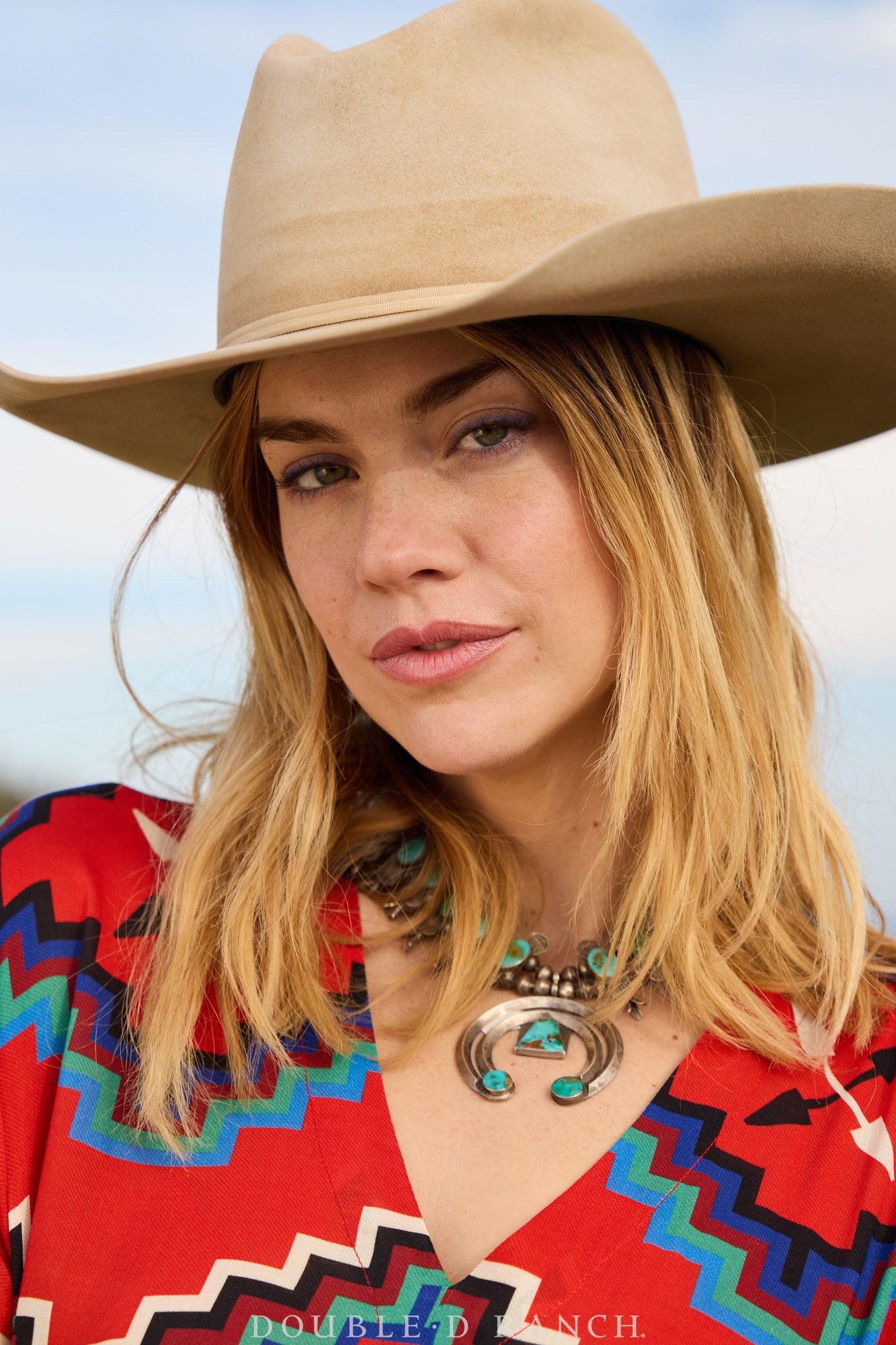 Necklace, Squash Blossom, Turquoise, Box & Bow, Vintage, ‘40s, 3098