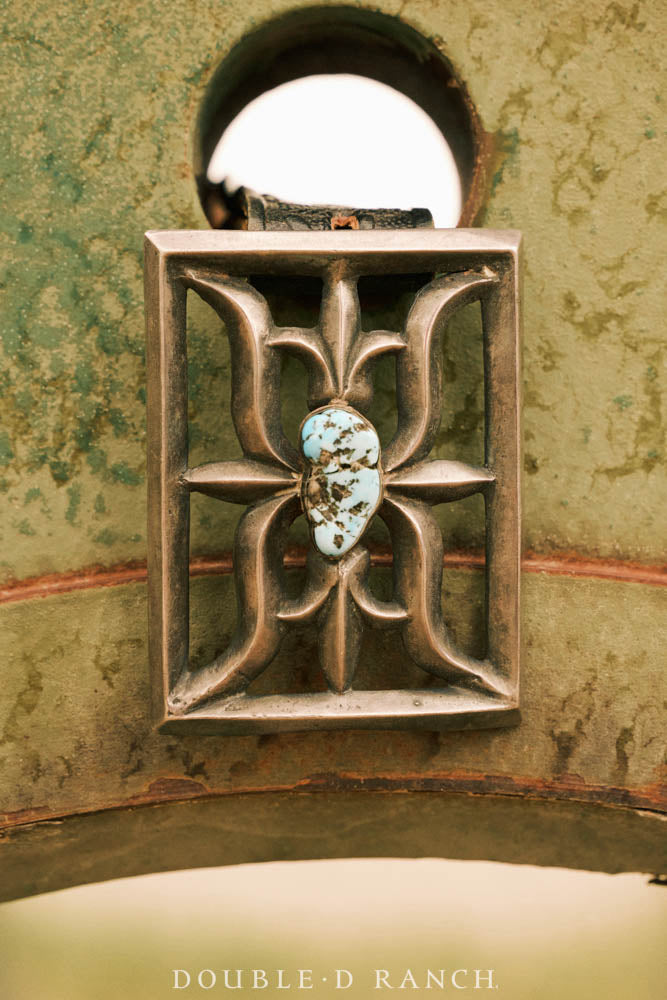 Belt, A Vintage, Buckle, Cast, Turquoise, Converted Old Ketoh, Vintage, 426
