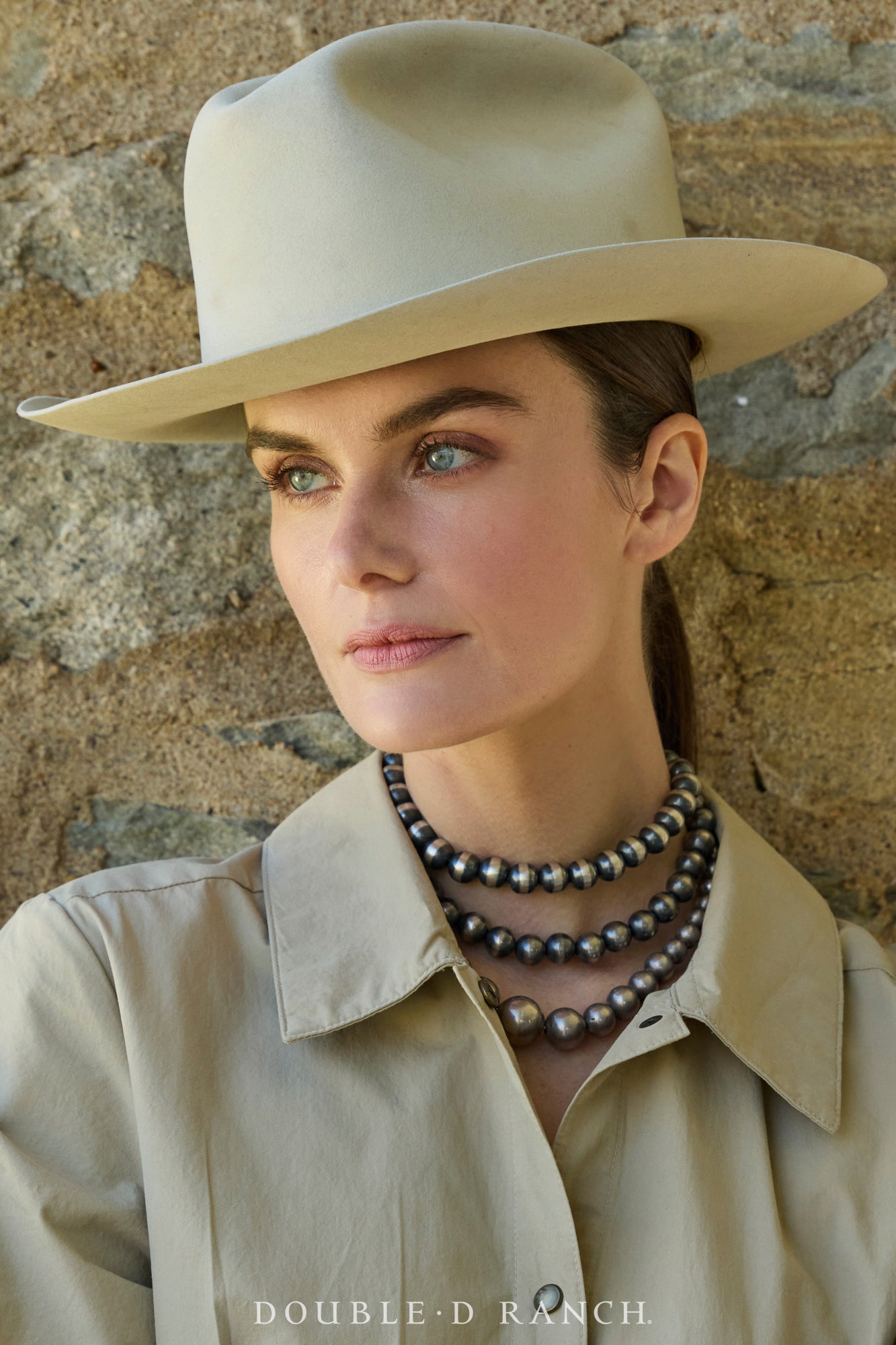 Necklace, Desert Pearl, Sterling Silver, Contemporary, 12mm / 18", 3564