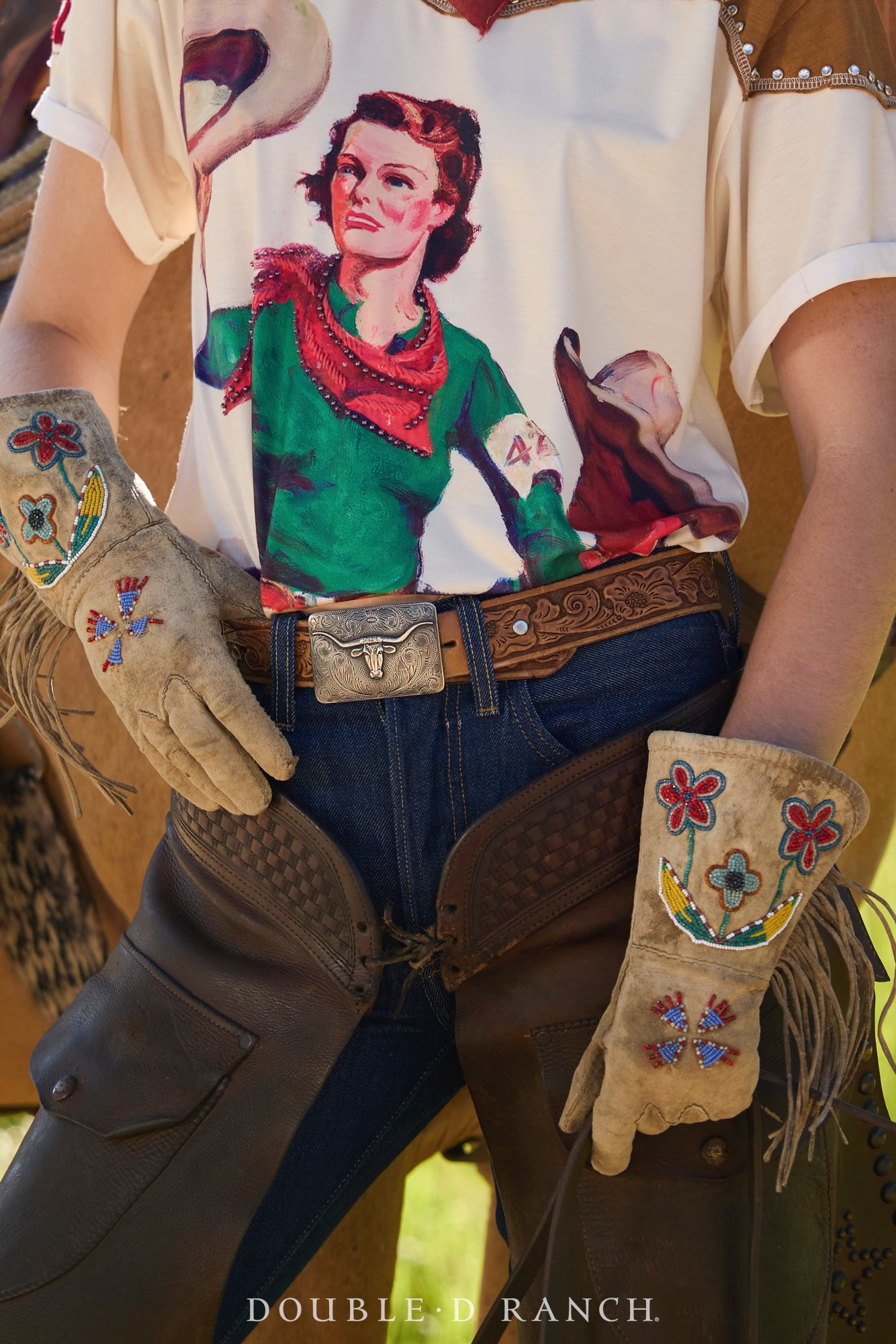 Miscellaneous, Gauntlet, Beaded, Sioux-Metis, Floral, Vintage 1900-1910, 770