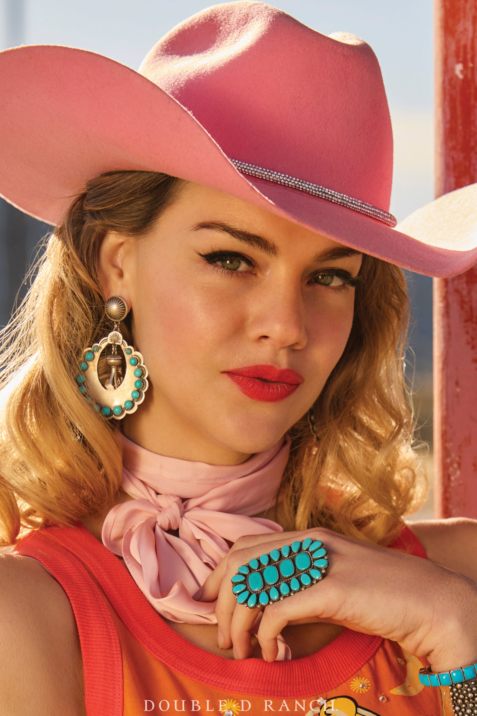 Ring, Cluster, Turquoise, Hallmark, Vintage, 1460B