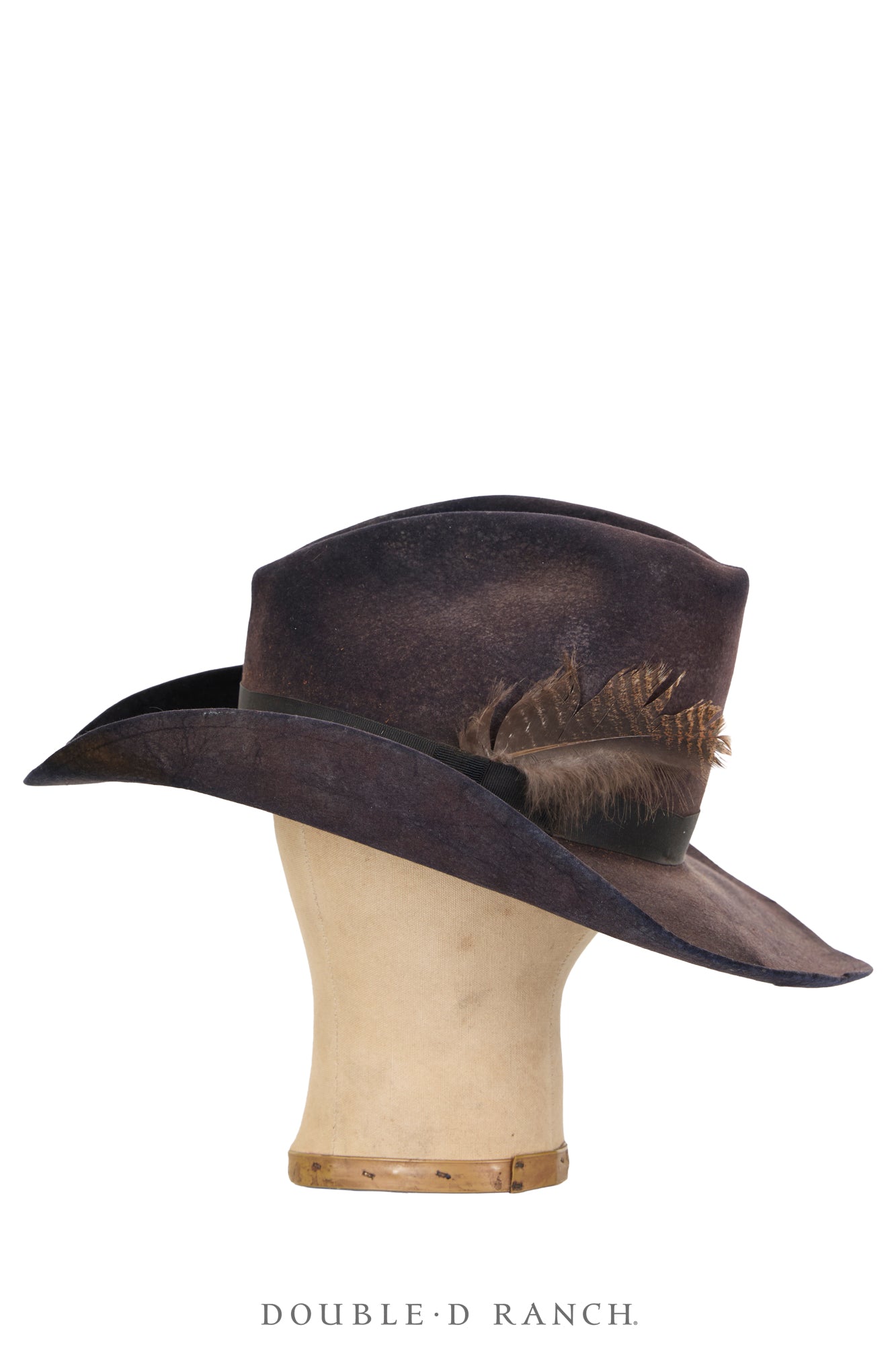 Miscellaneous, Hat, "Gus", Black, Heavy Distress, Vintage, 7, 1203