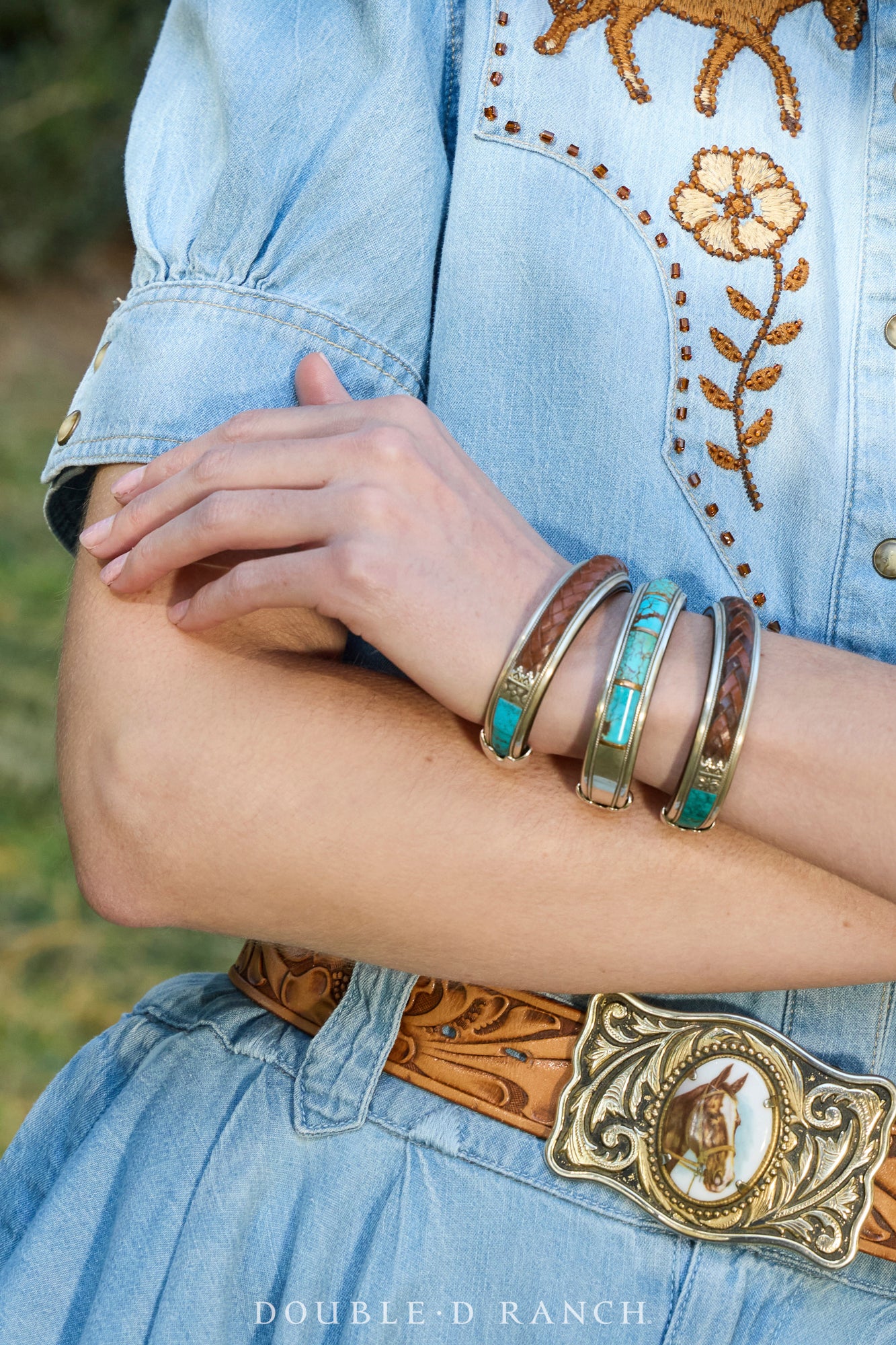 Cuff, Inlay, Turquoise, Leather Lined, Turquoise, Artisan, Charlie Favour, Contemporary, 4099