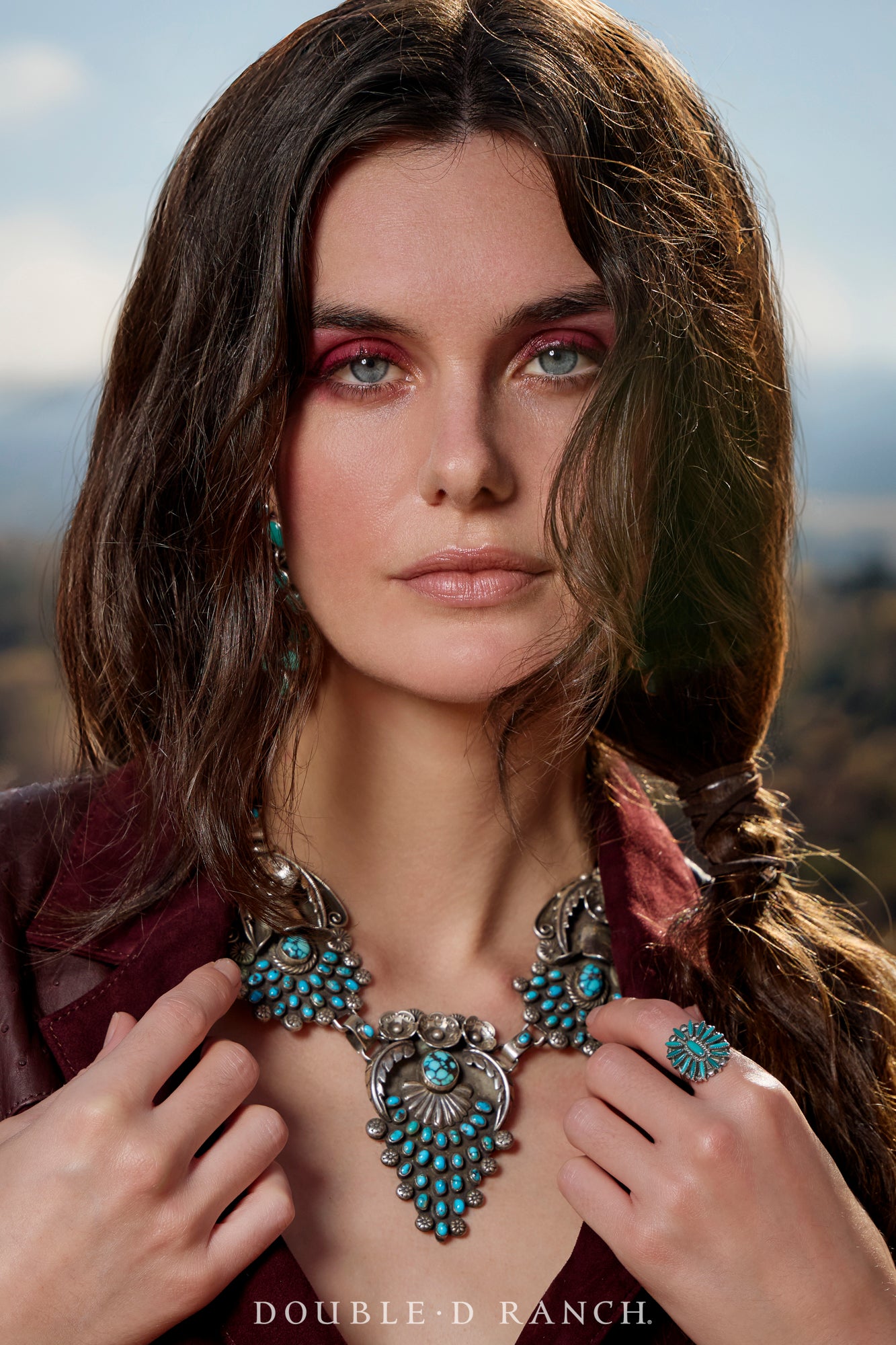 Ring, Cluster, Turquoise, Hallmark, Vintage 6.5, 1820