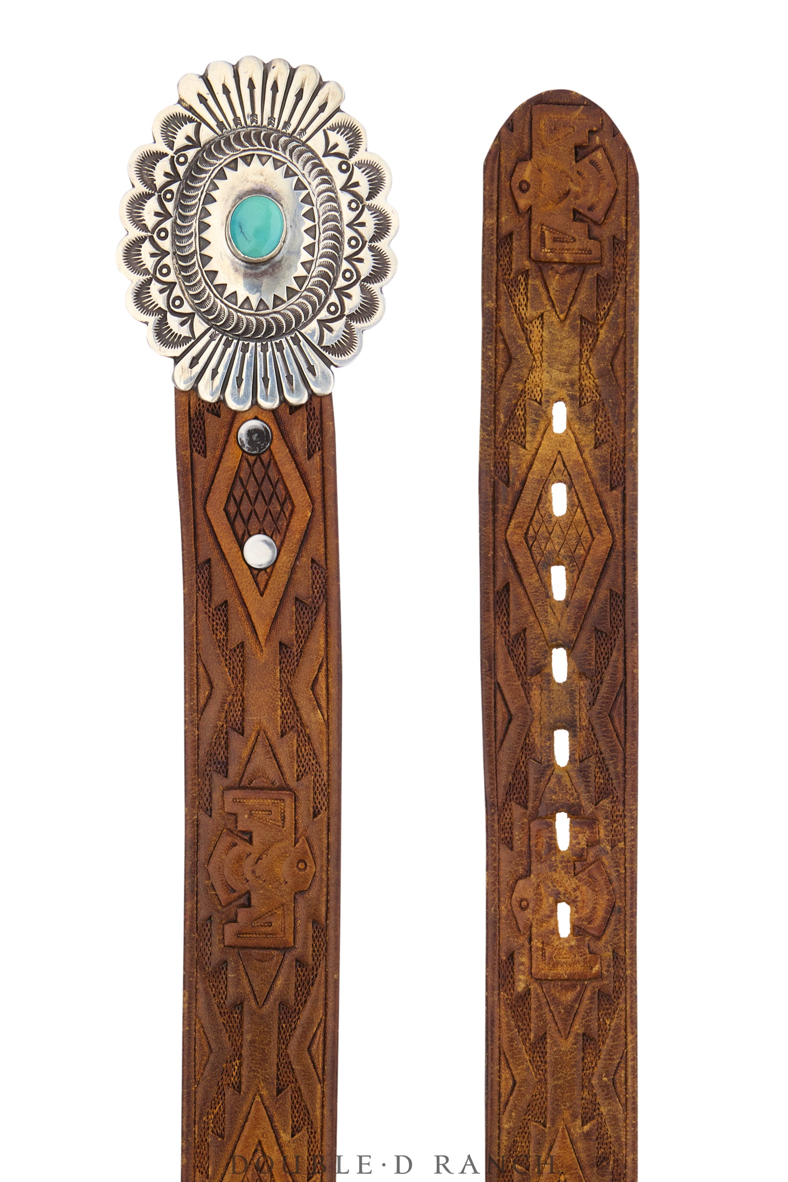 Belt, A Vintage, Buckle, Concho, Turquoise, Hallmark, Vintage, 1185