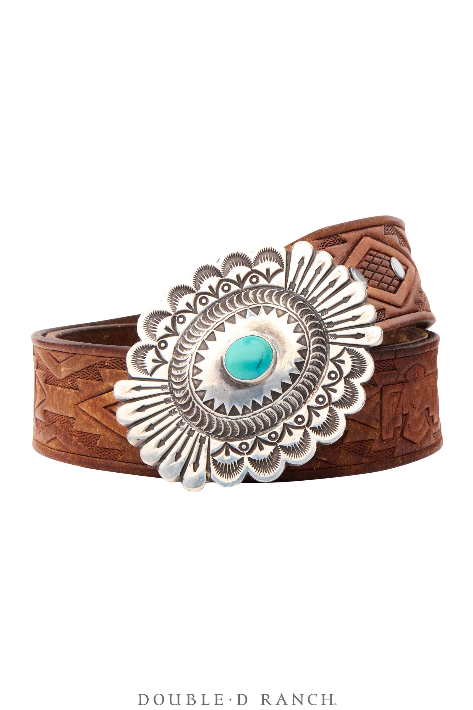 Belt, A Vintage, Buckle, Concho, Turquoise, Hallmark, Vintage, 1185