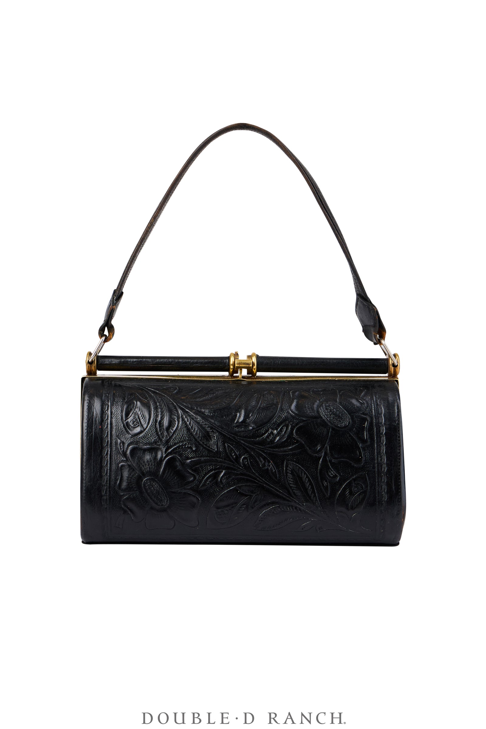 Bag, Tooled Leather, Frame Bag, Unique Closure, Vintage, 1440