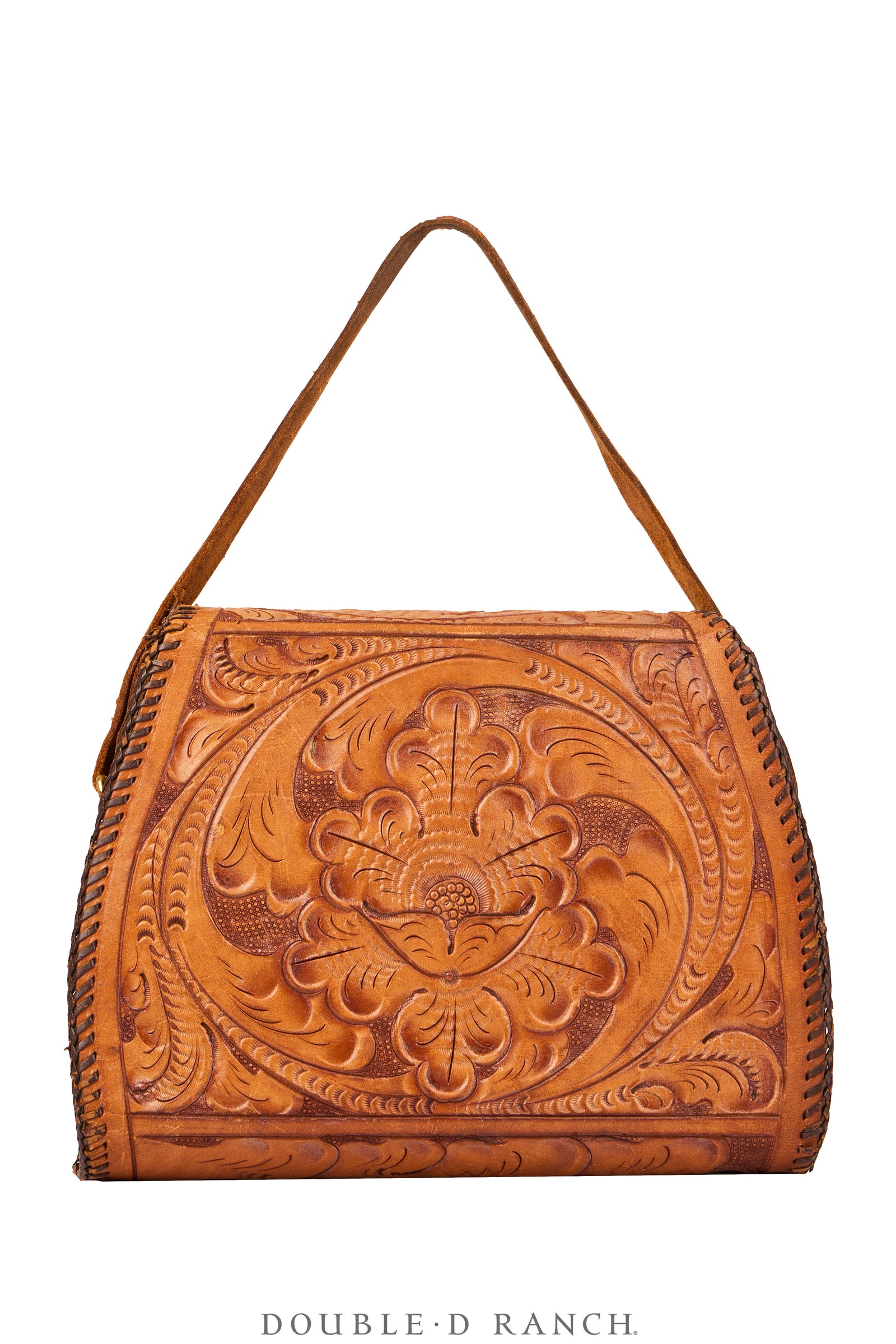 Bag, Tooled Leather, Vintage, 1466