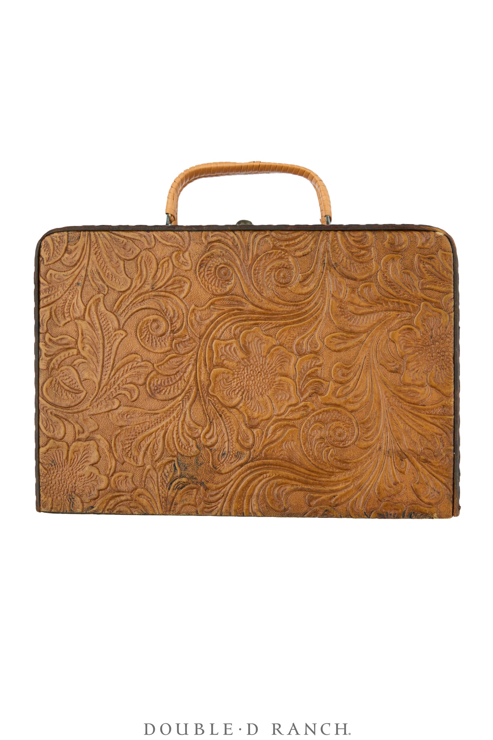 Bag, Train Box, Tooled Leather, Vintage, 1434