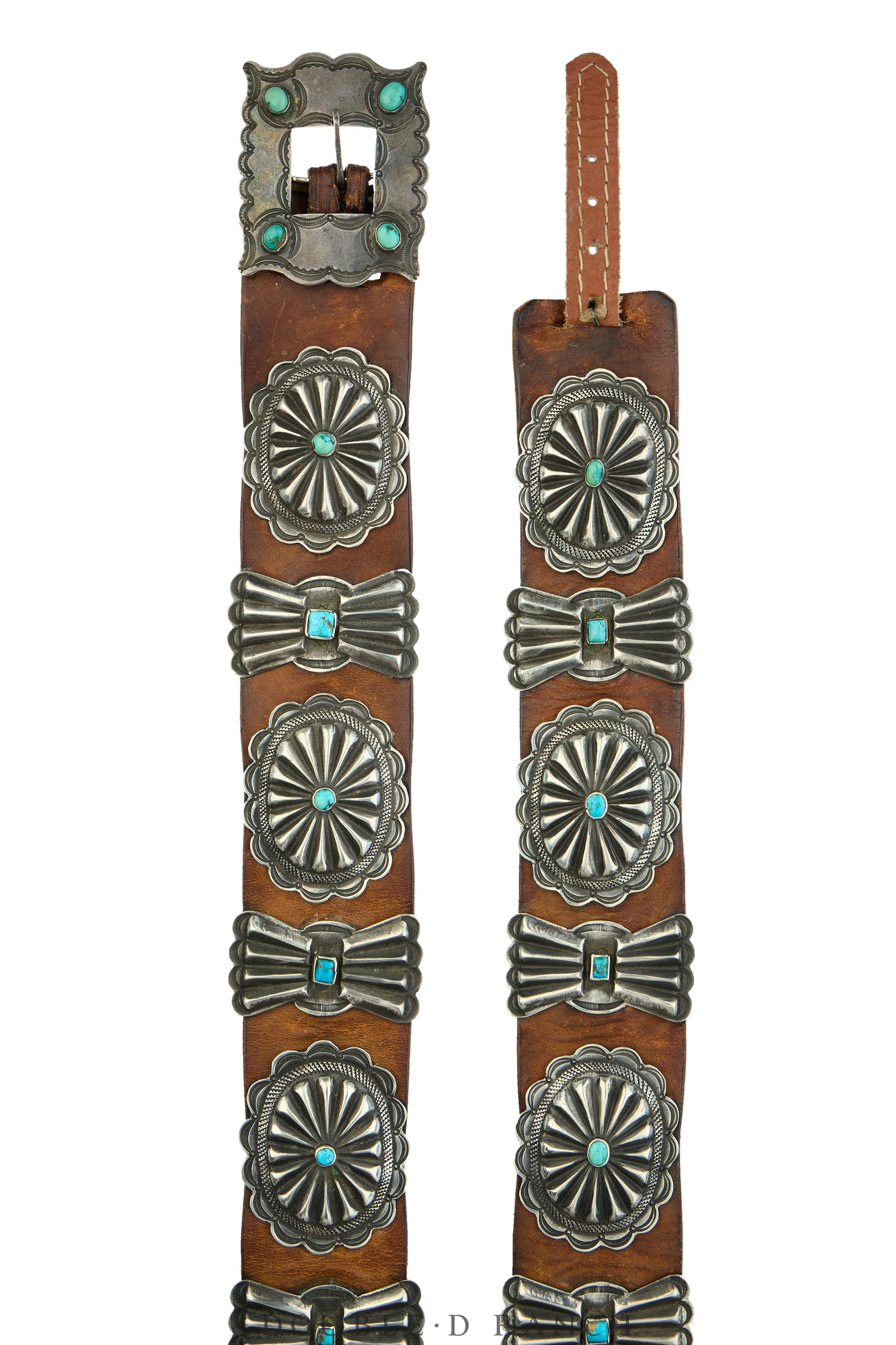 Belt, A Vintage, Concho, Turquoise, 2nd Phase, Wide Strap, Estate, Vintage ‘20s, 1041