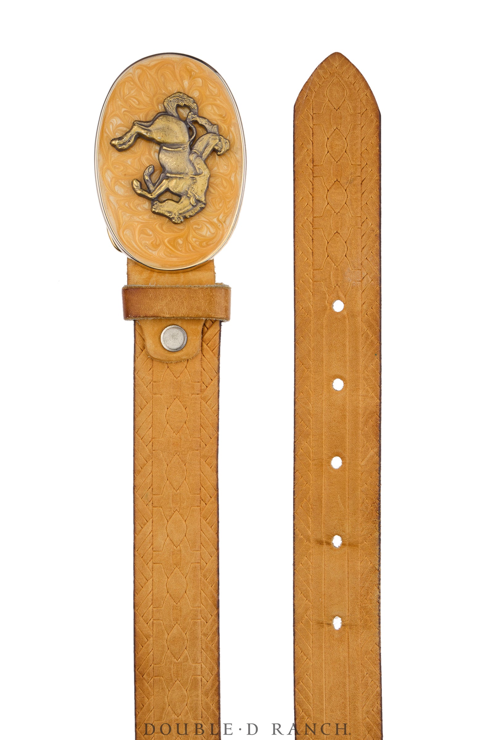 Belt, A Vintage, Buckle Kitsch, Western, Bronc, Enamel, Vintage, 1046