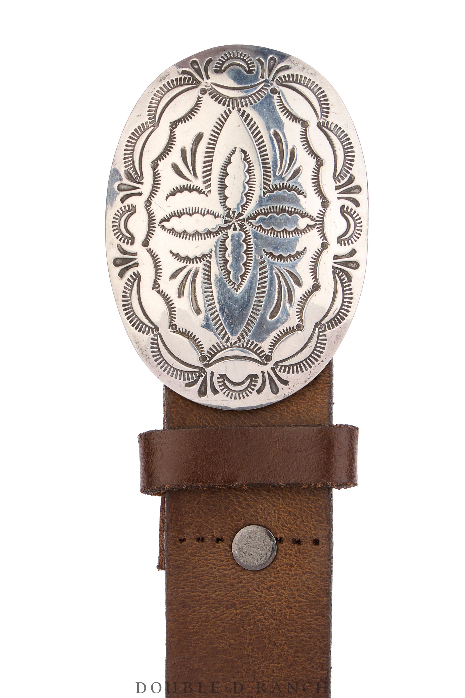 Belt, A Vintage, Buckle, Concho, Sterling Silver, Hallmark, Vintage, 1051